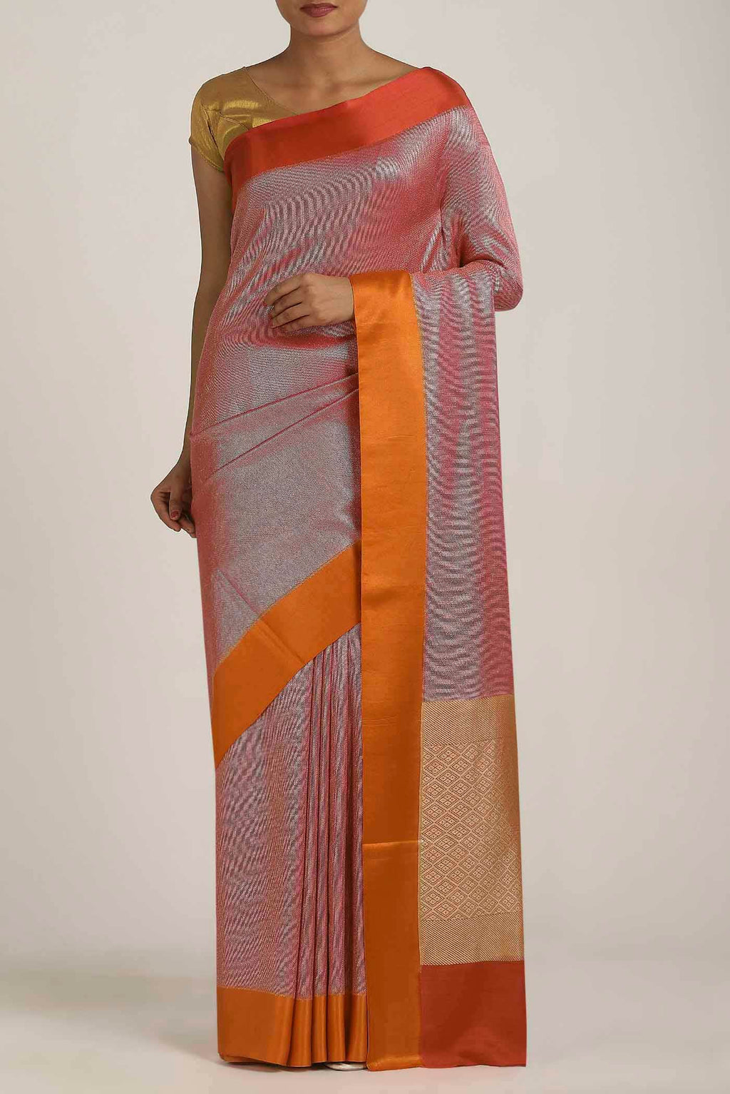Purple Banarasi Tussar Georgette Saree