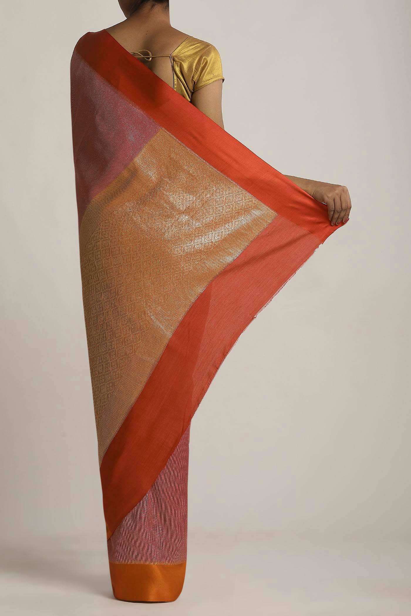 Purple Banarasi Tussar Georgette Saree