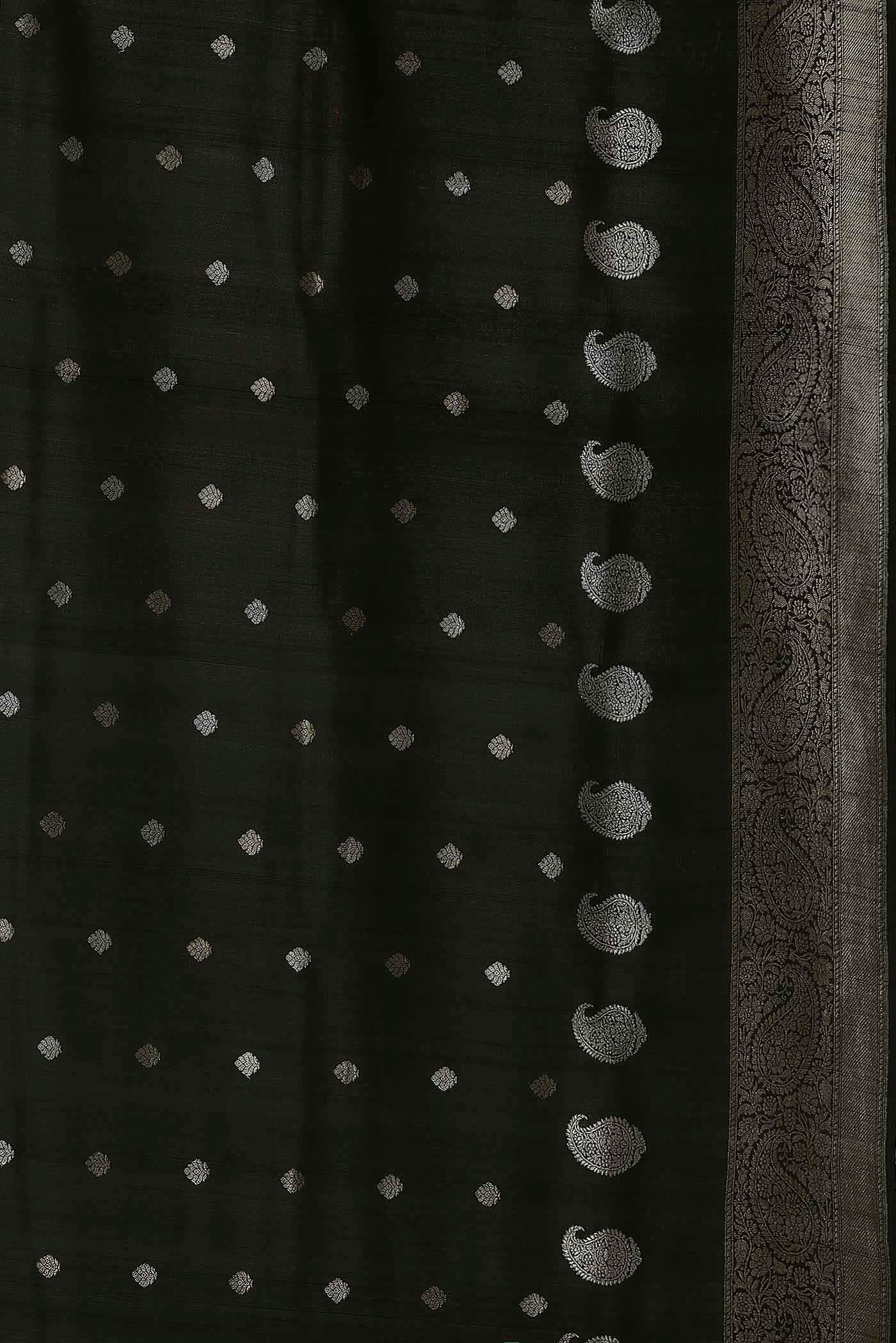Black Banarasi Tussar Georgette Saree