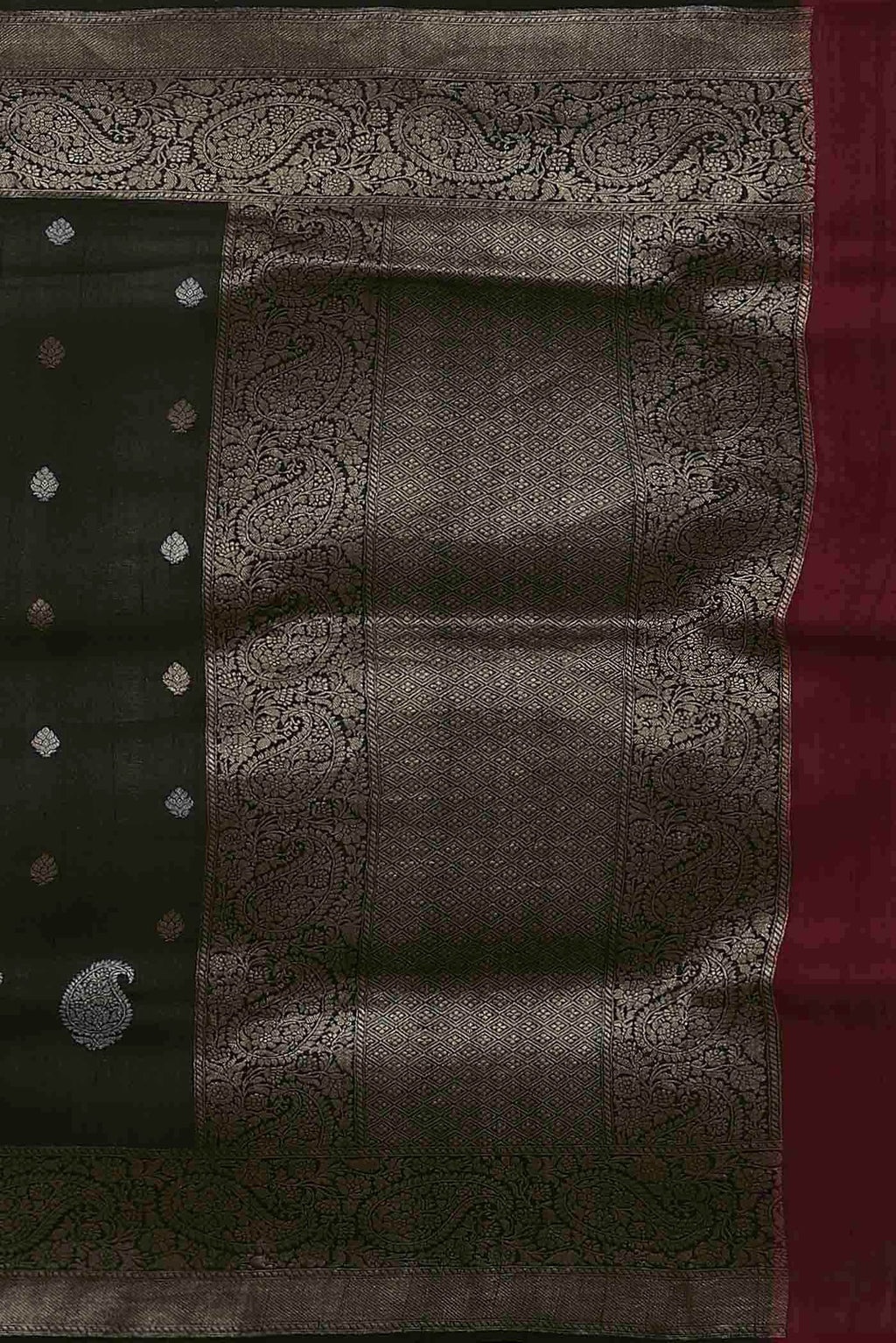 Black Banarasi Tussar Georgette Saree