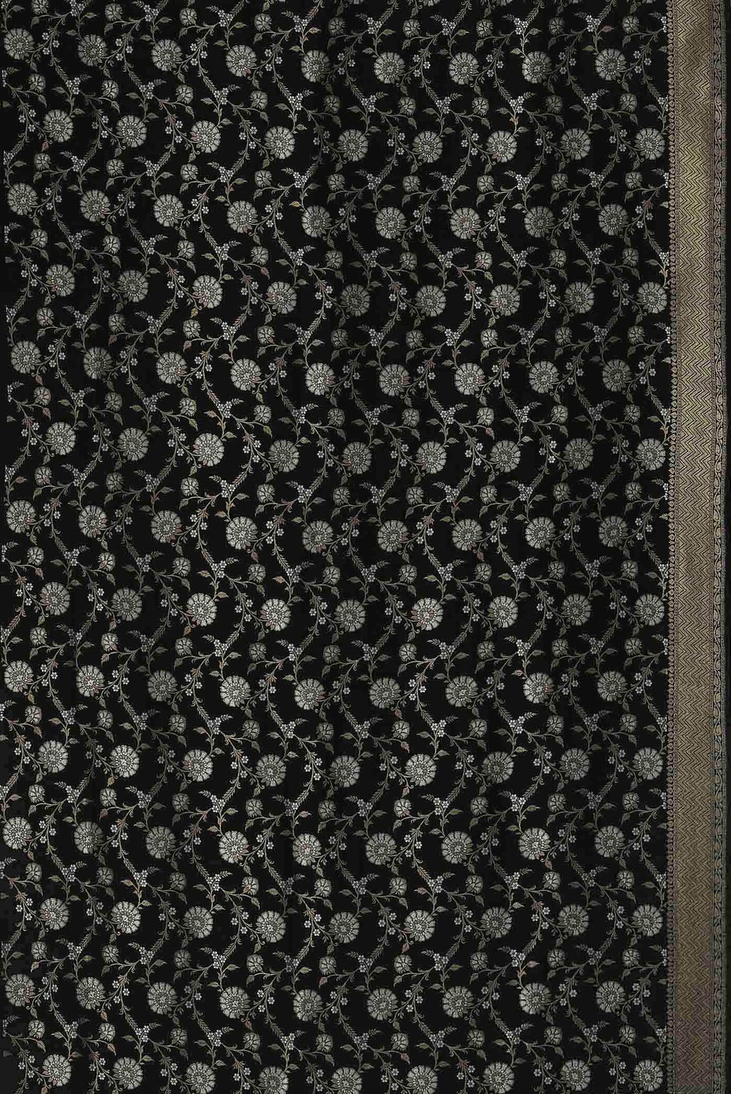 Black Banarasi Tussar Georgette Saree
