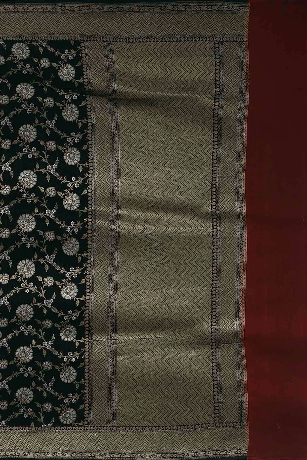 Black Banarasi Tussar Georgette Saree
