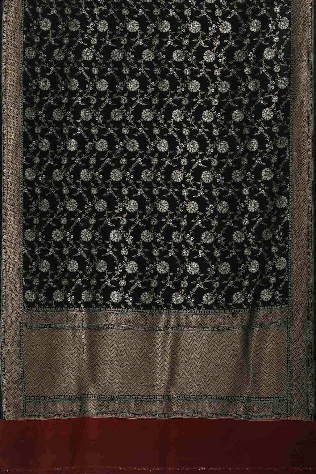 Black Banarasi Tussar Georgette Saree