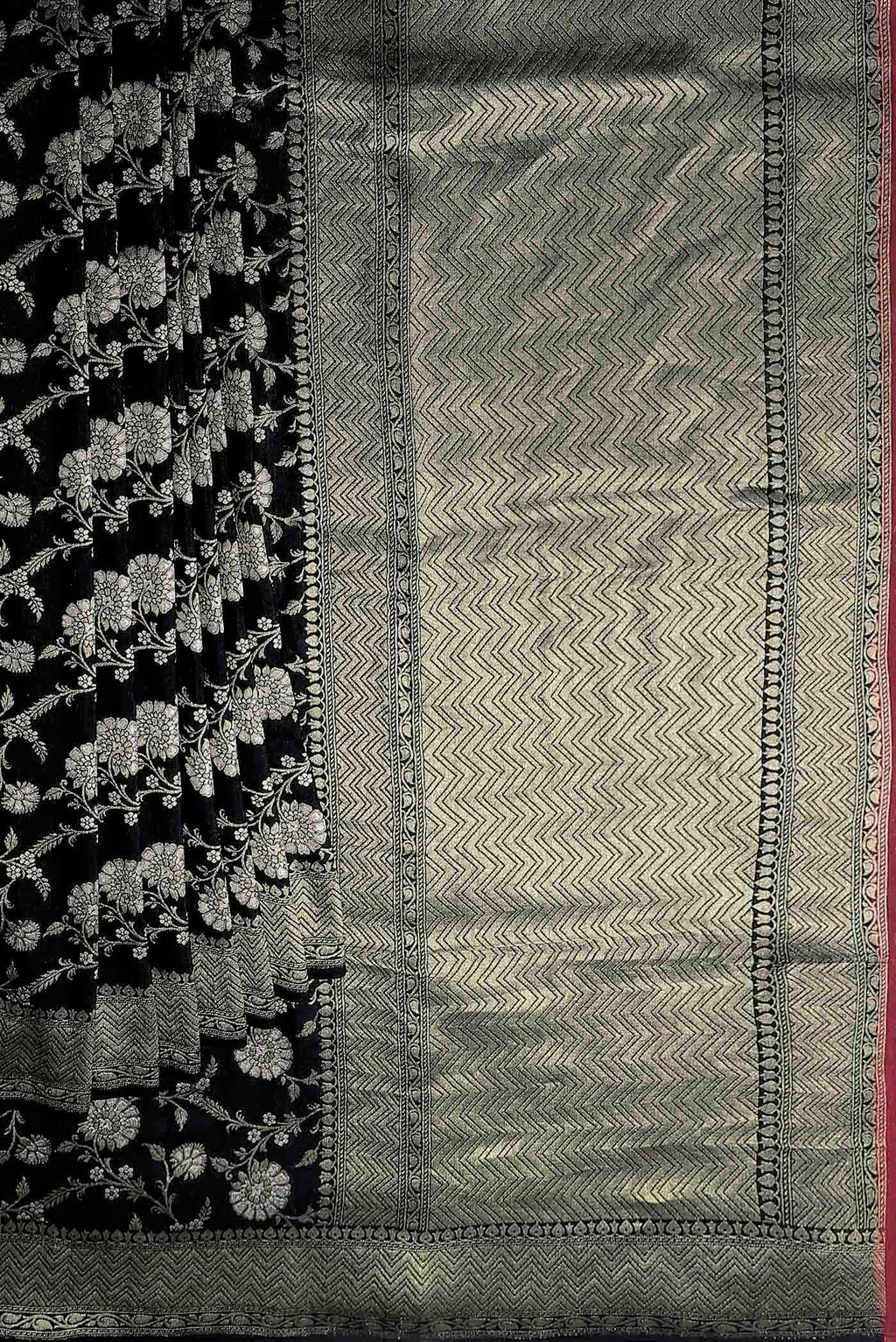 Black Banarasi Tussar Georgette Saree