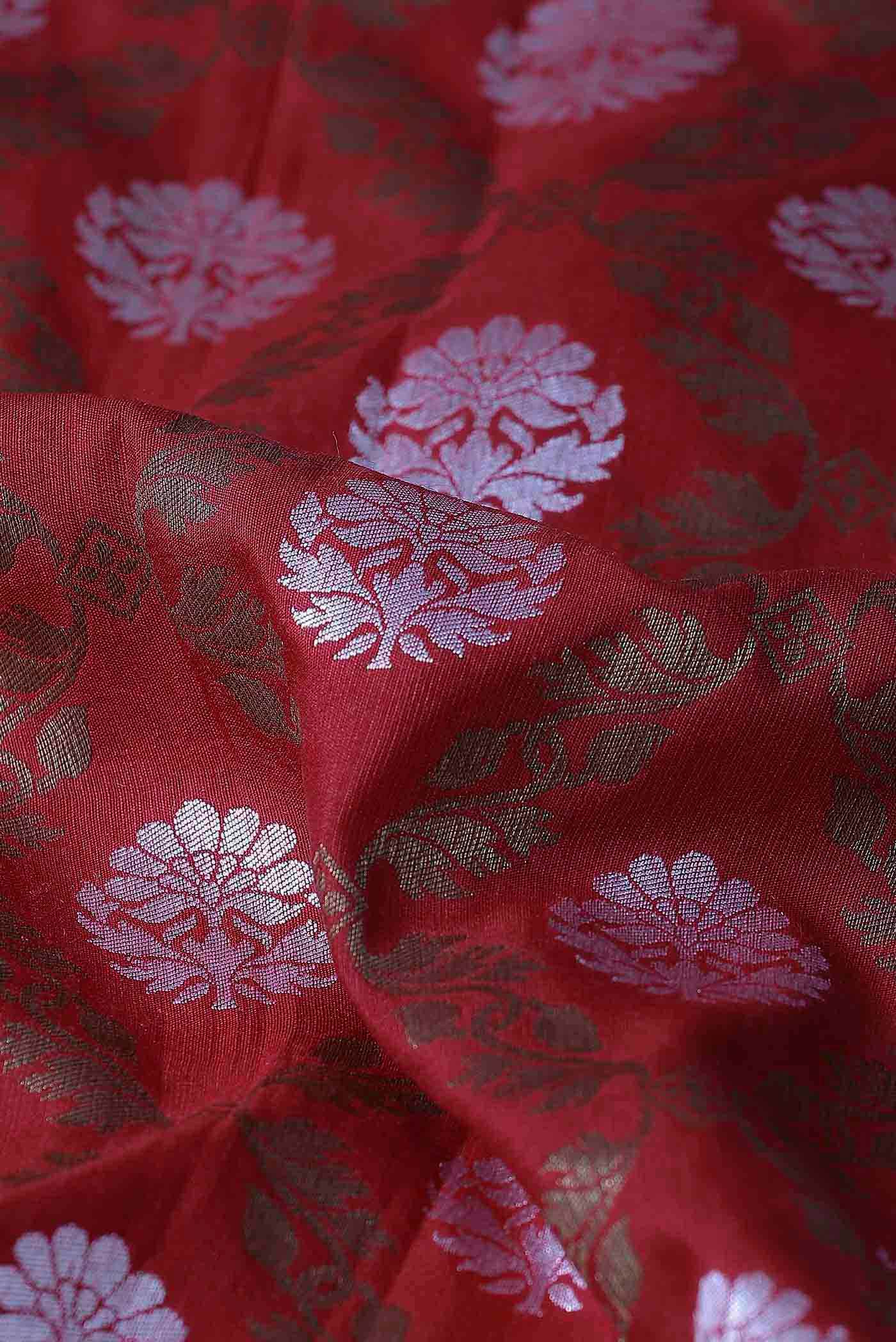 Maroon Banarasi Tussar Georgette Saree