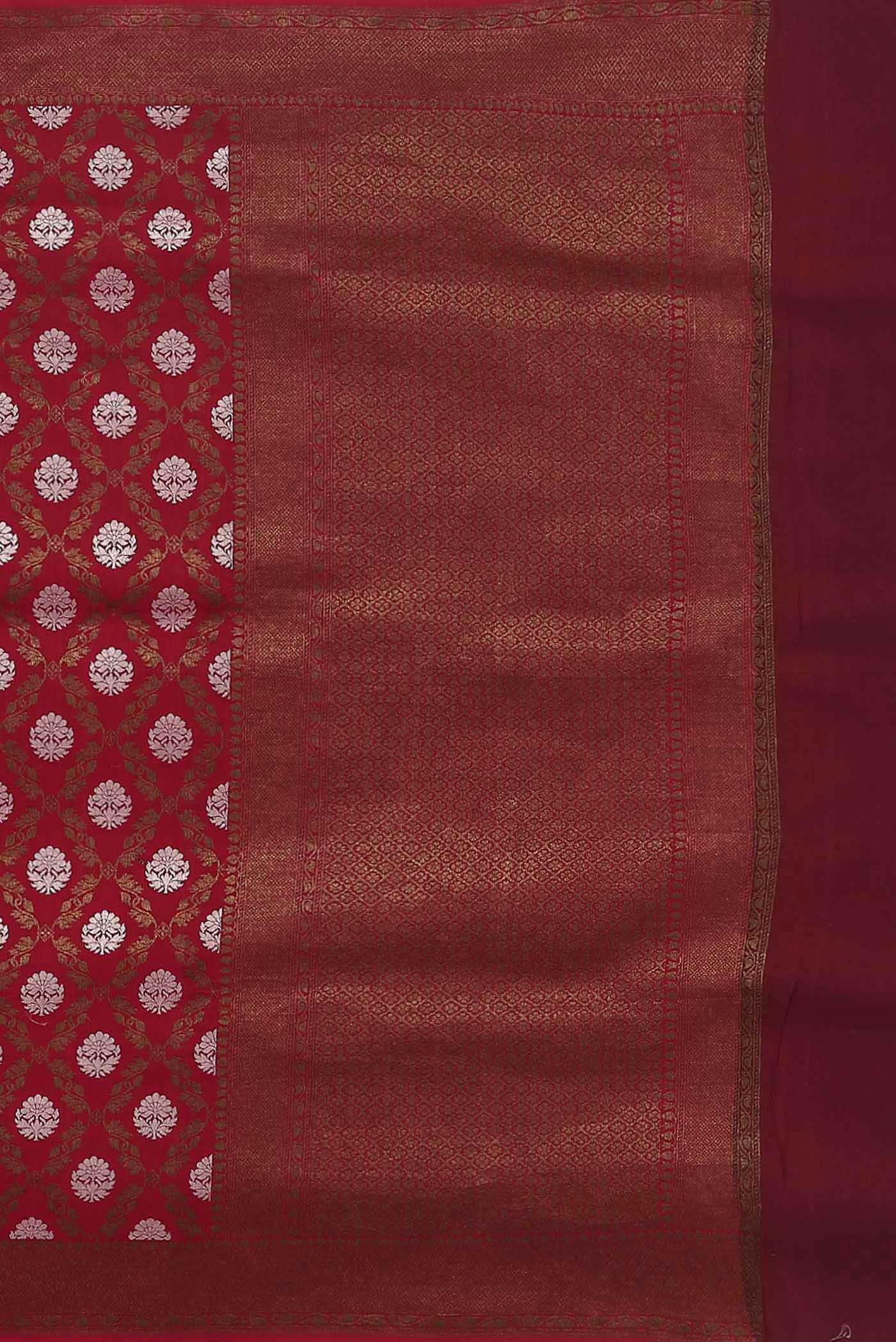 Maroon Banarasi Tussar Georgette Saree