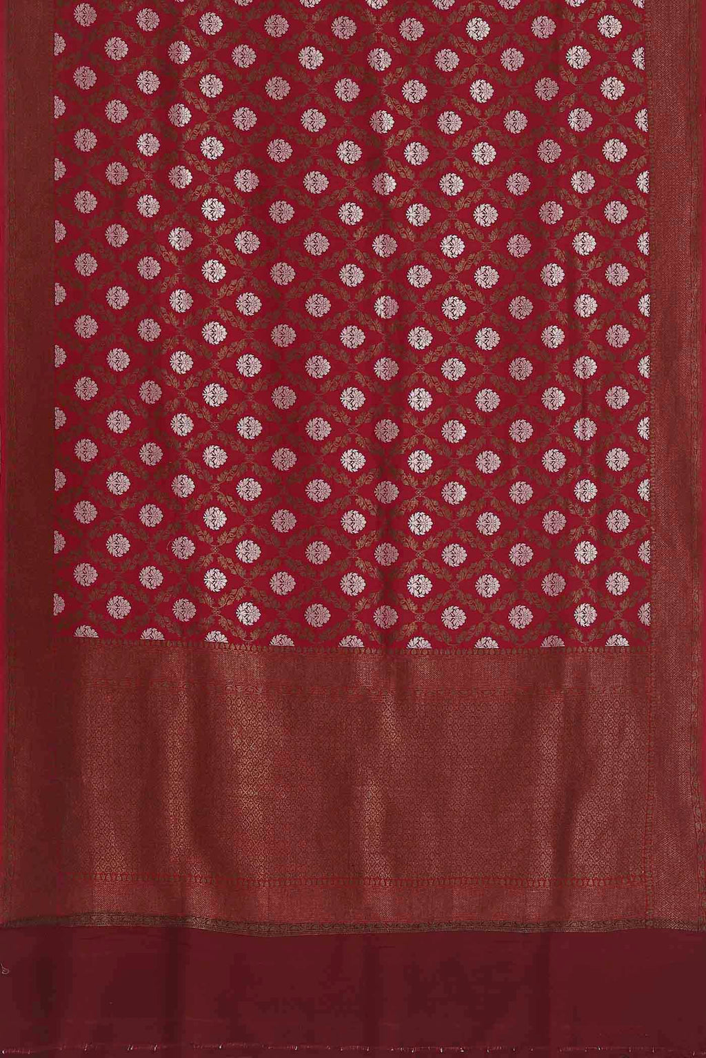 Maroon Banarasi Tussar Georgette Saree
