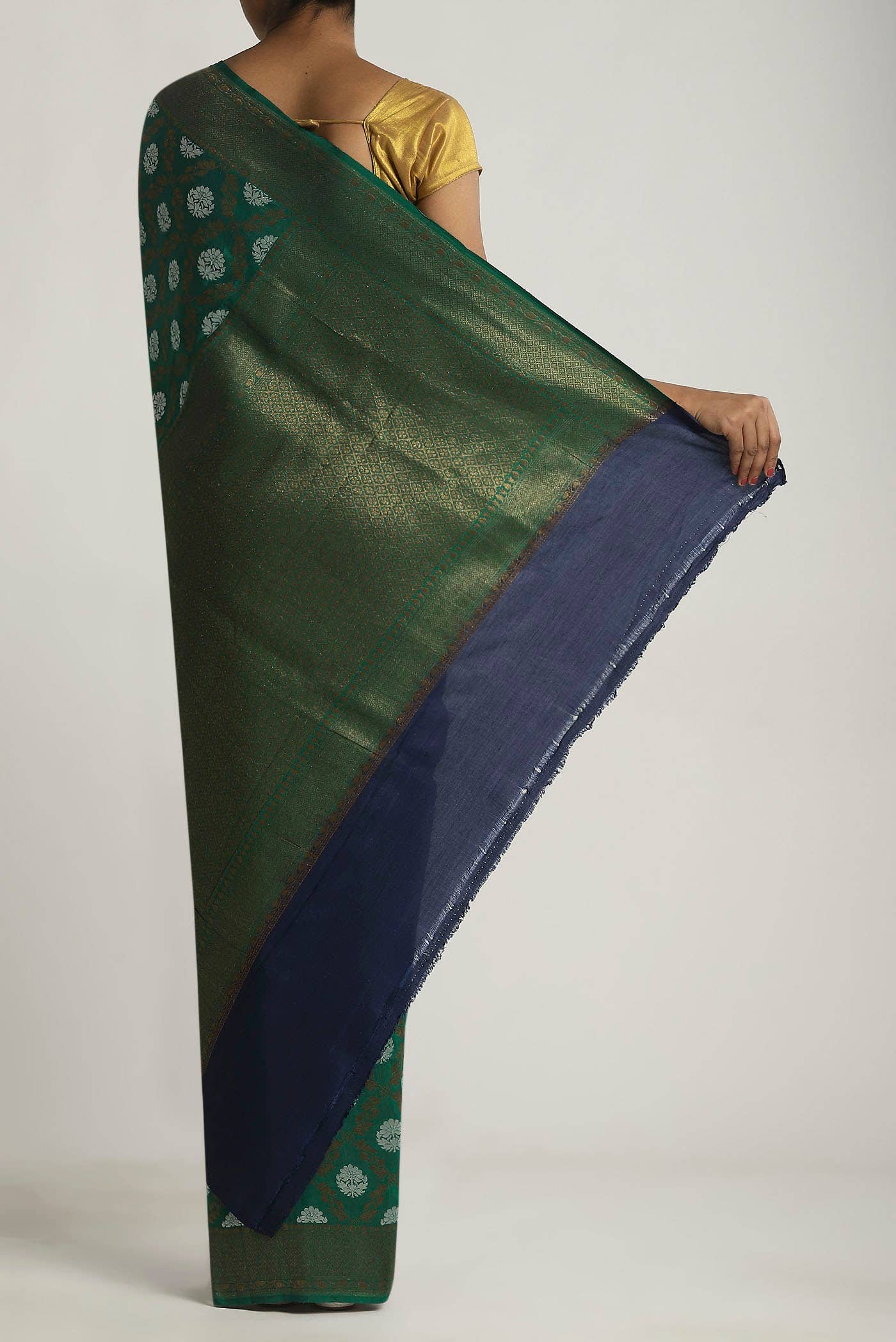 Green Banarasi Tussar Georgette Saree