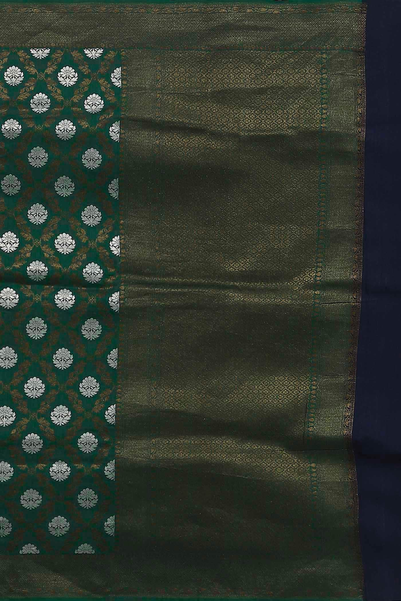 Green Banarasi Tussar Georgette Saree