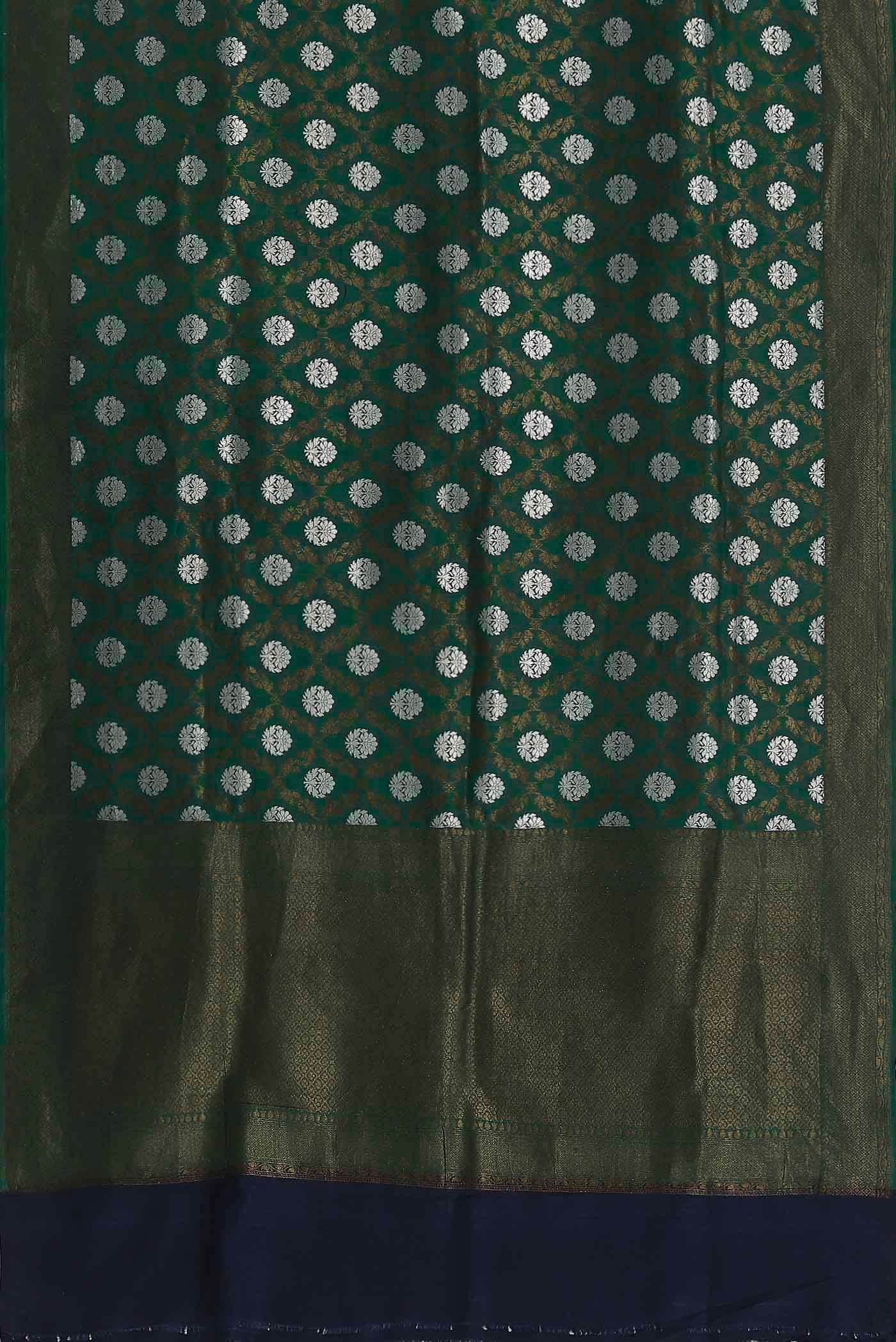 Green Banarasi Tussar Georgette Saree