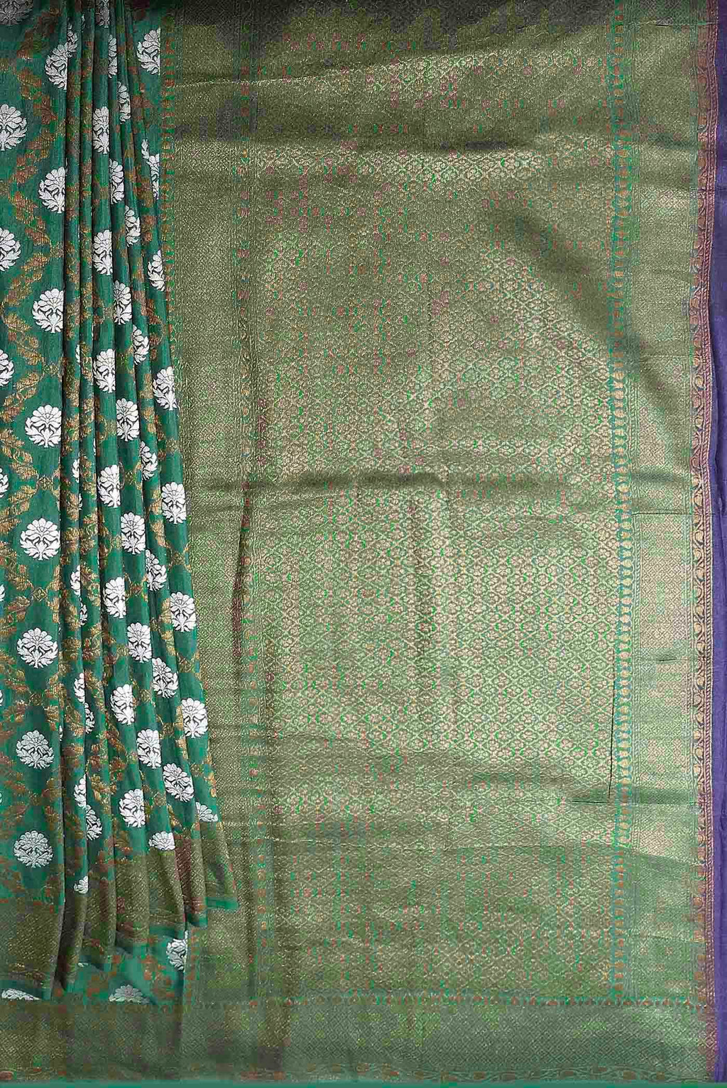 Green Banarasi Tussar Georgette Saree