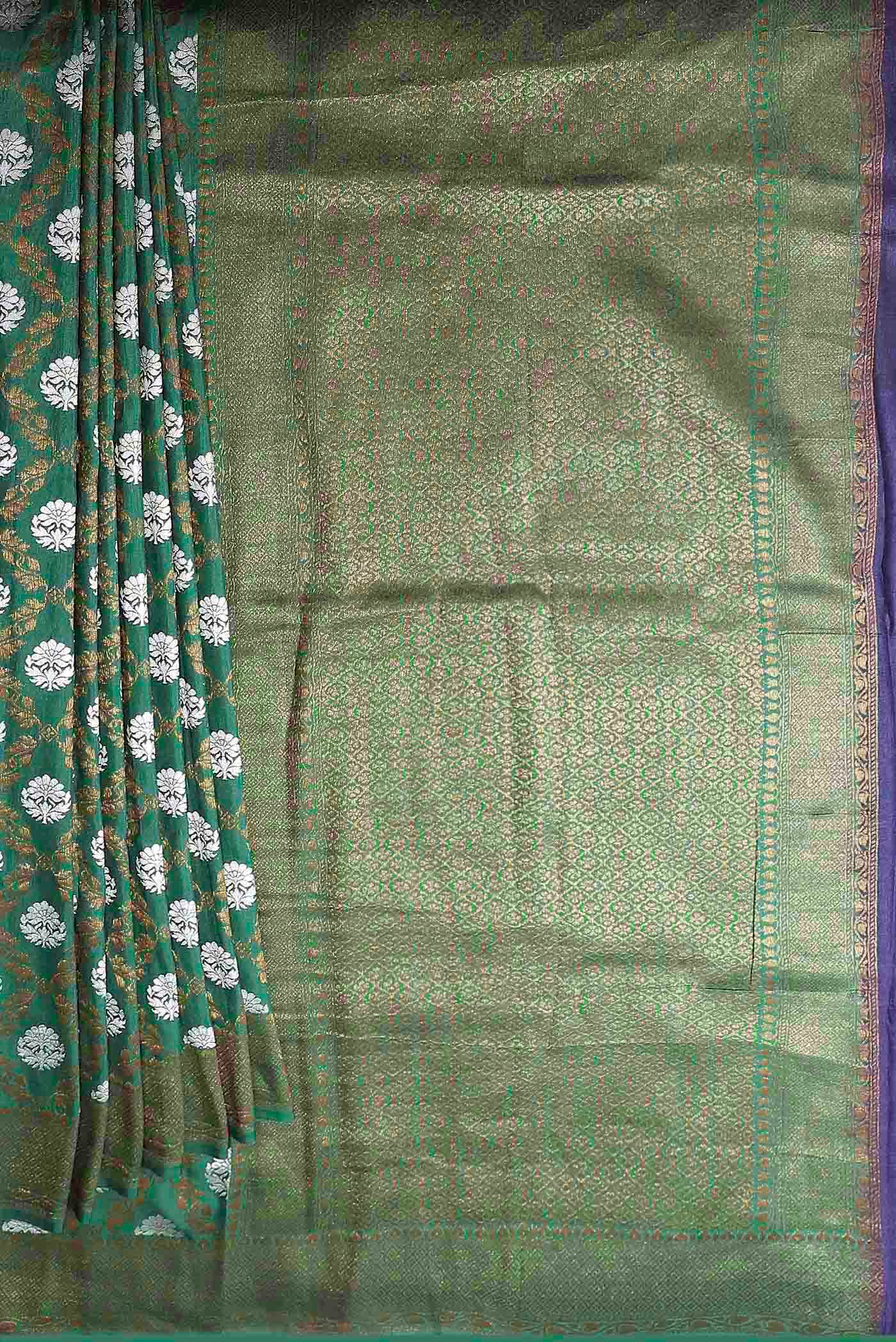 Green Banarasi Tussar Georgette Saree