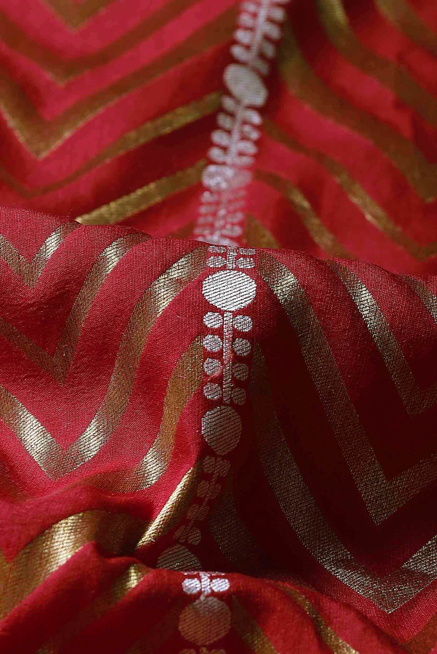 Red Banarasi Tussar Georgette Saree