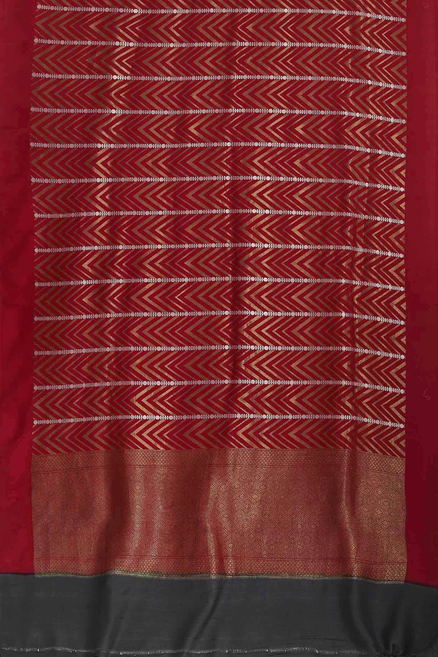 Red Banarasi Tussar Georgette Saree