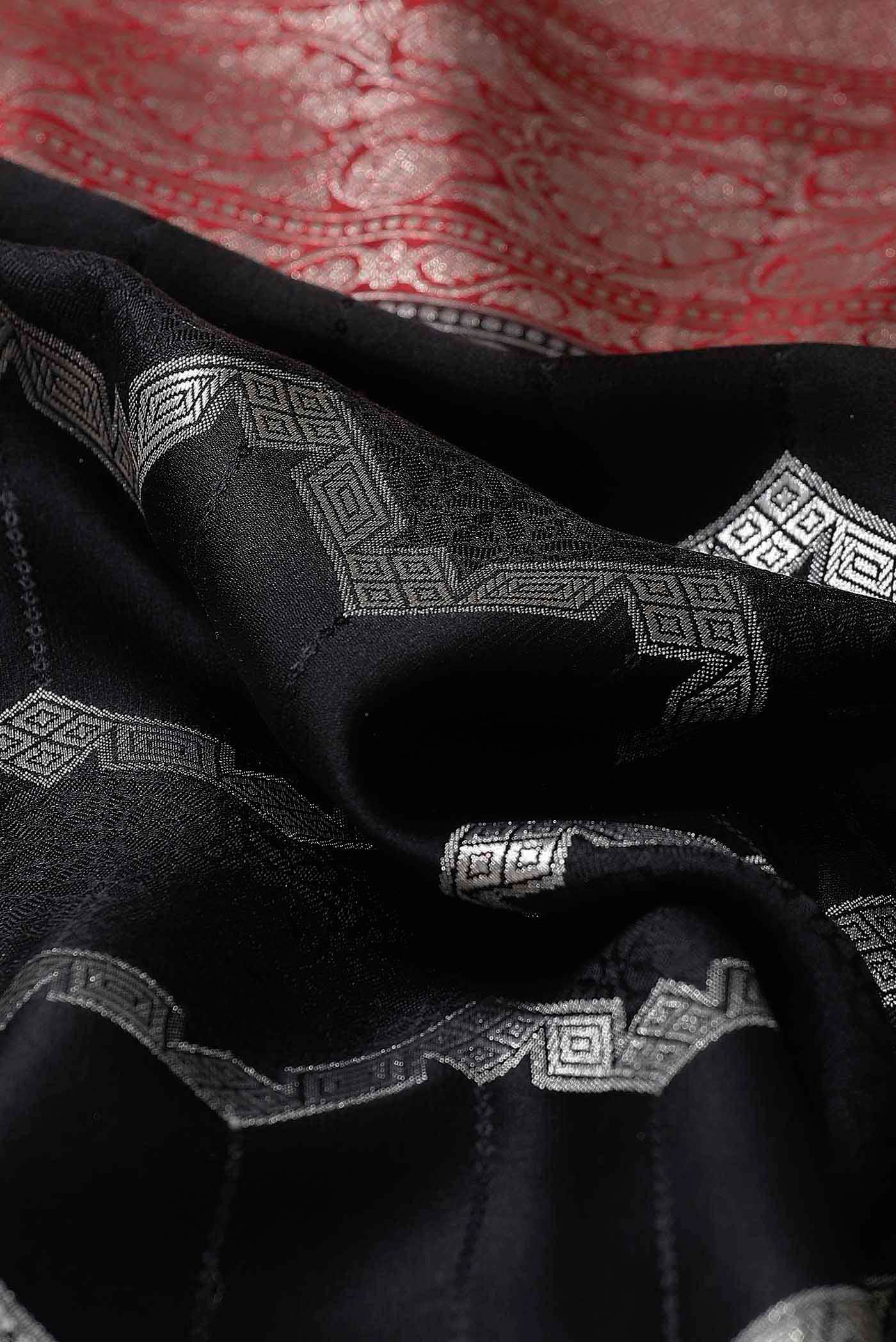 Black Banarasi Tussar Georgette Saree