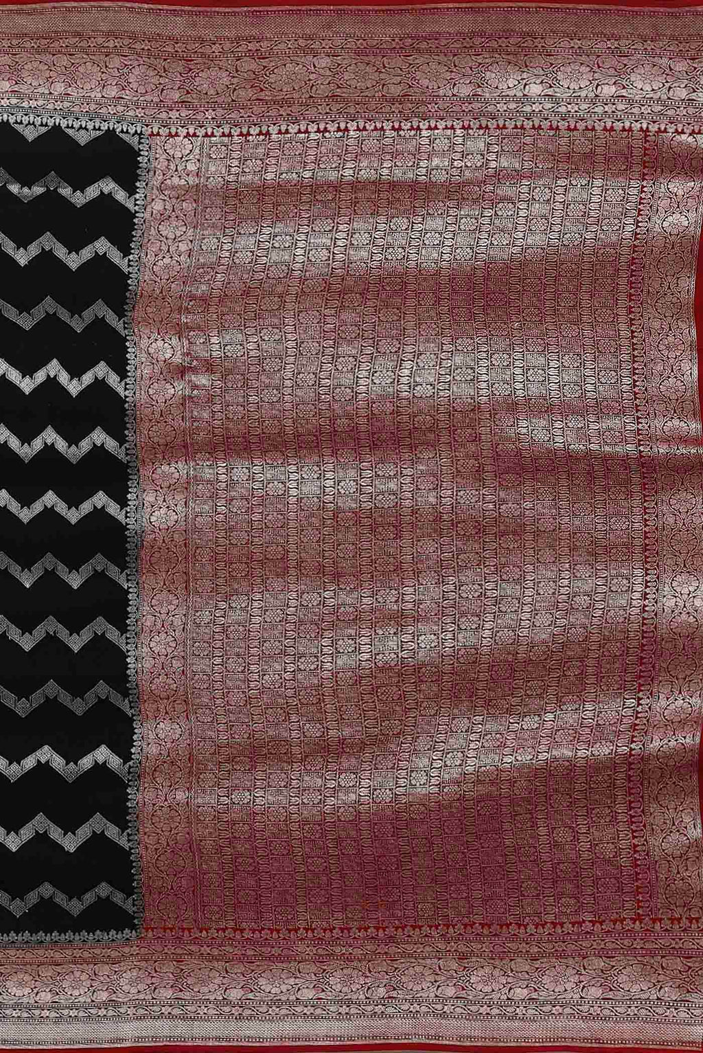 Black Banarasi Tussar Georgette Saree