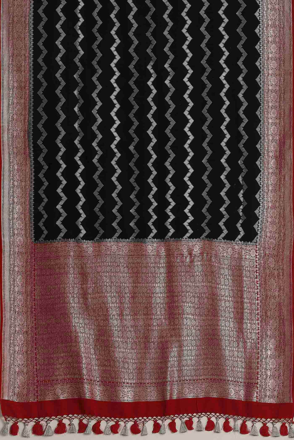 Black Banarasi Tussar Georgette Saree