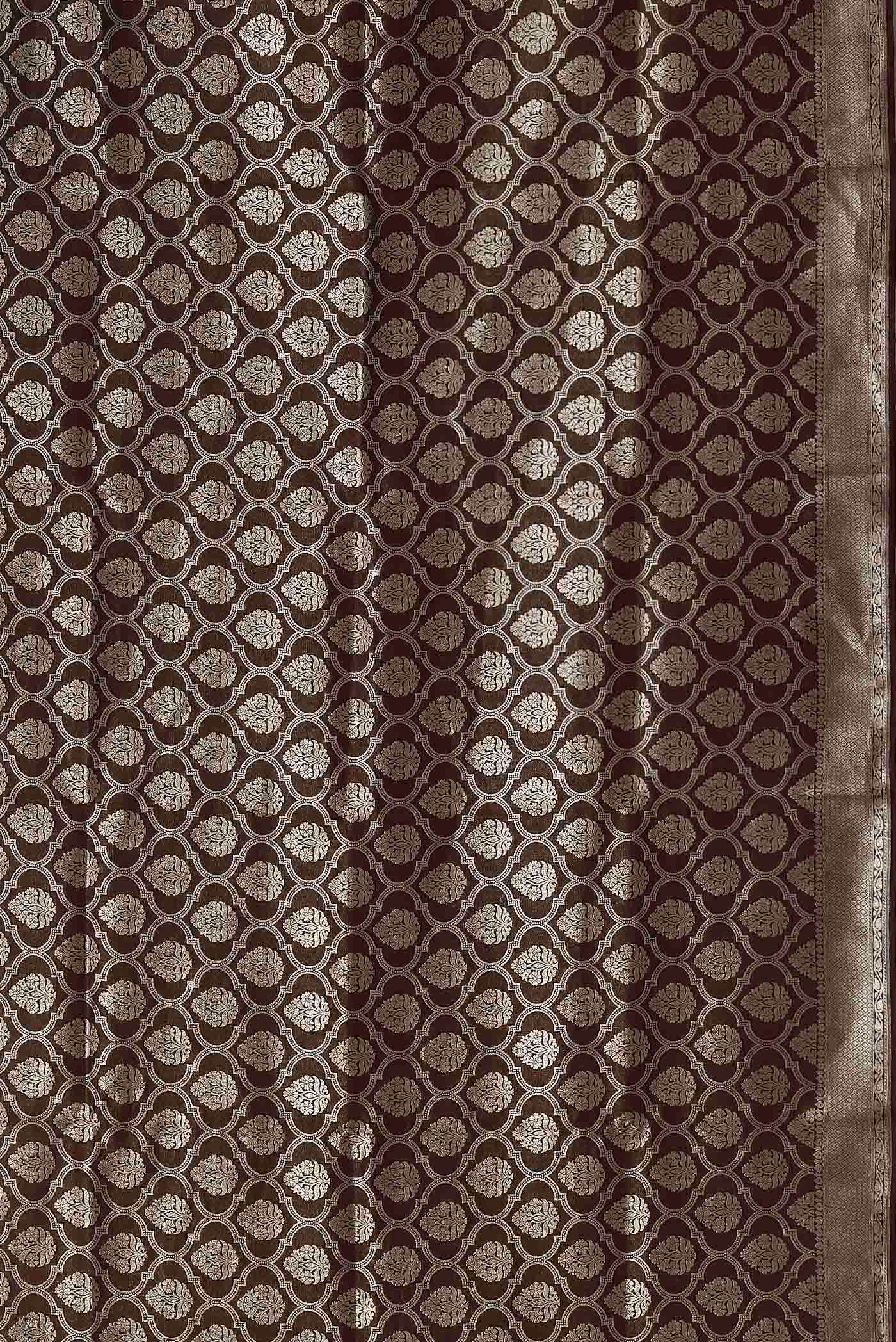 Brown Banarasi Tussar Georgette Saree