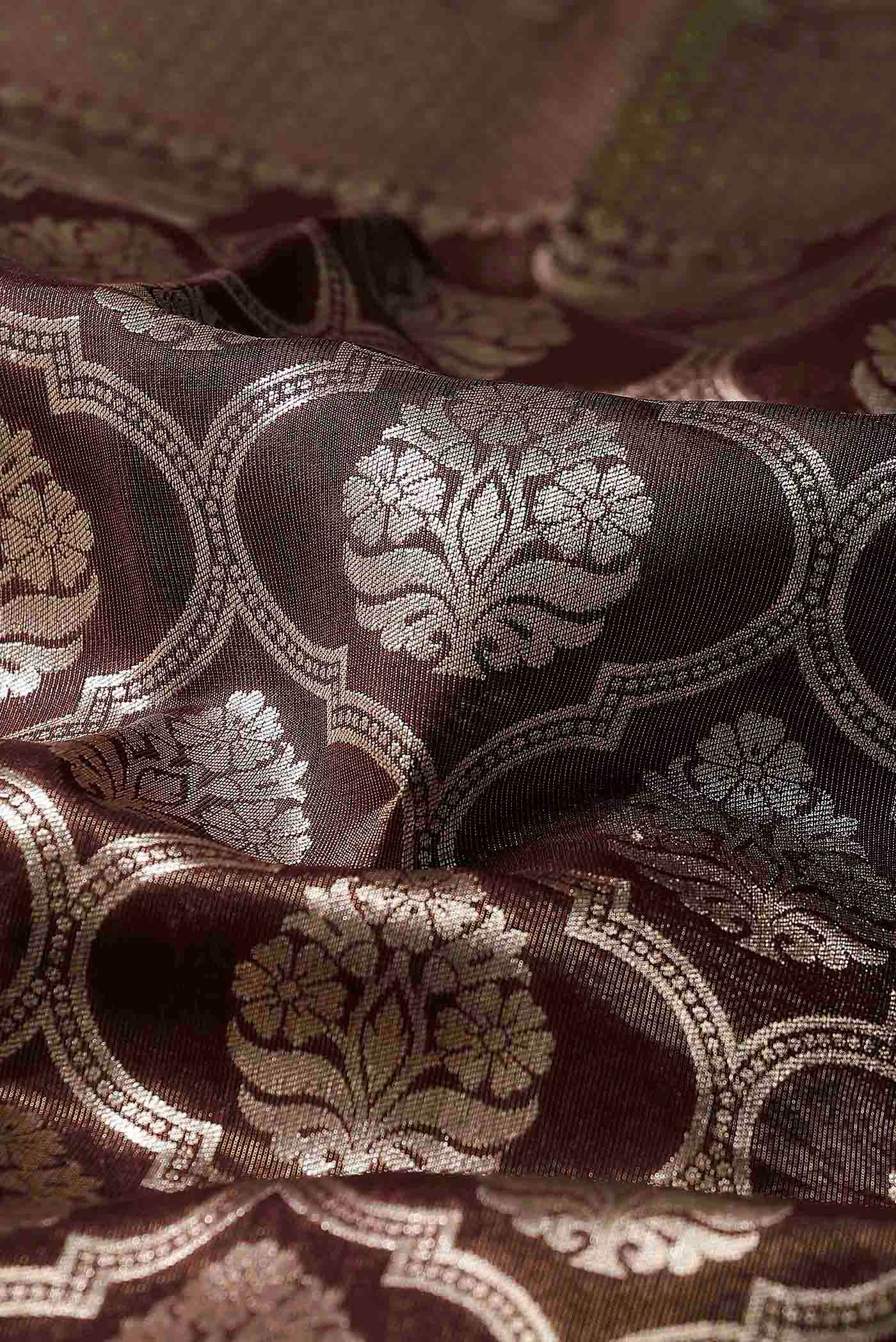 Brown Banarasi Tussar Georgette Saree