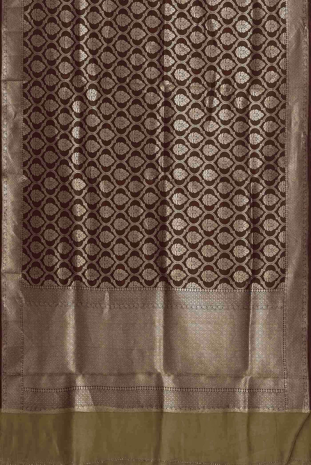 Brown Banarasi Tussar Georgette Saree