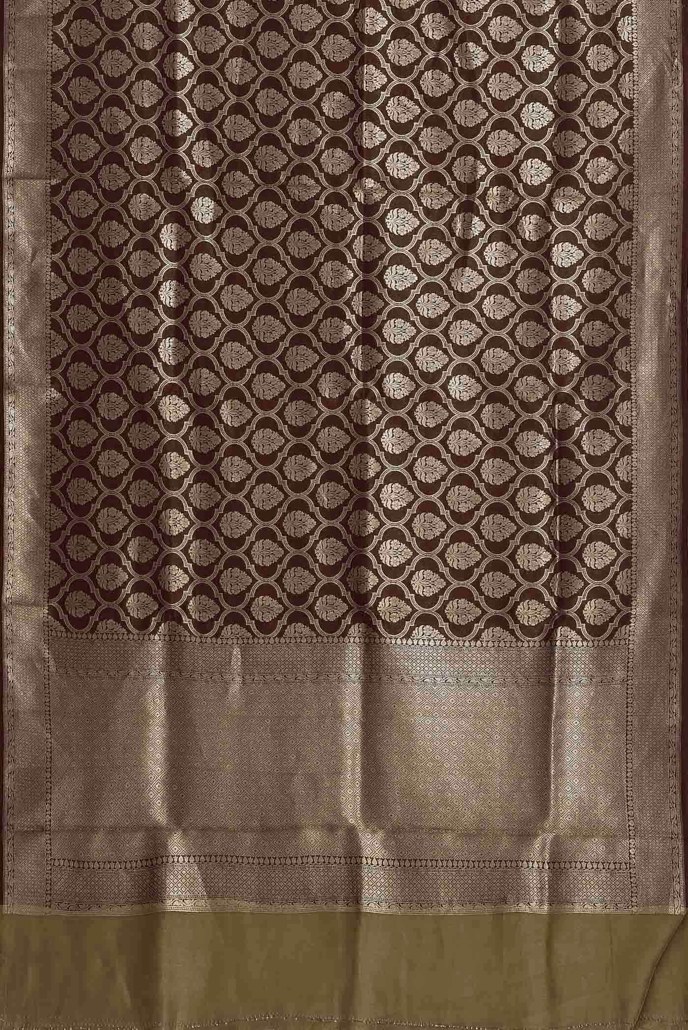 Brown Banarasi Tussar Georgette Saree