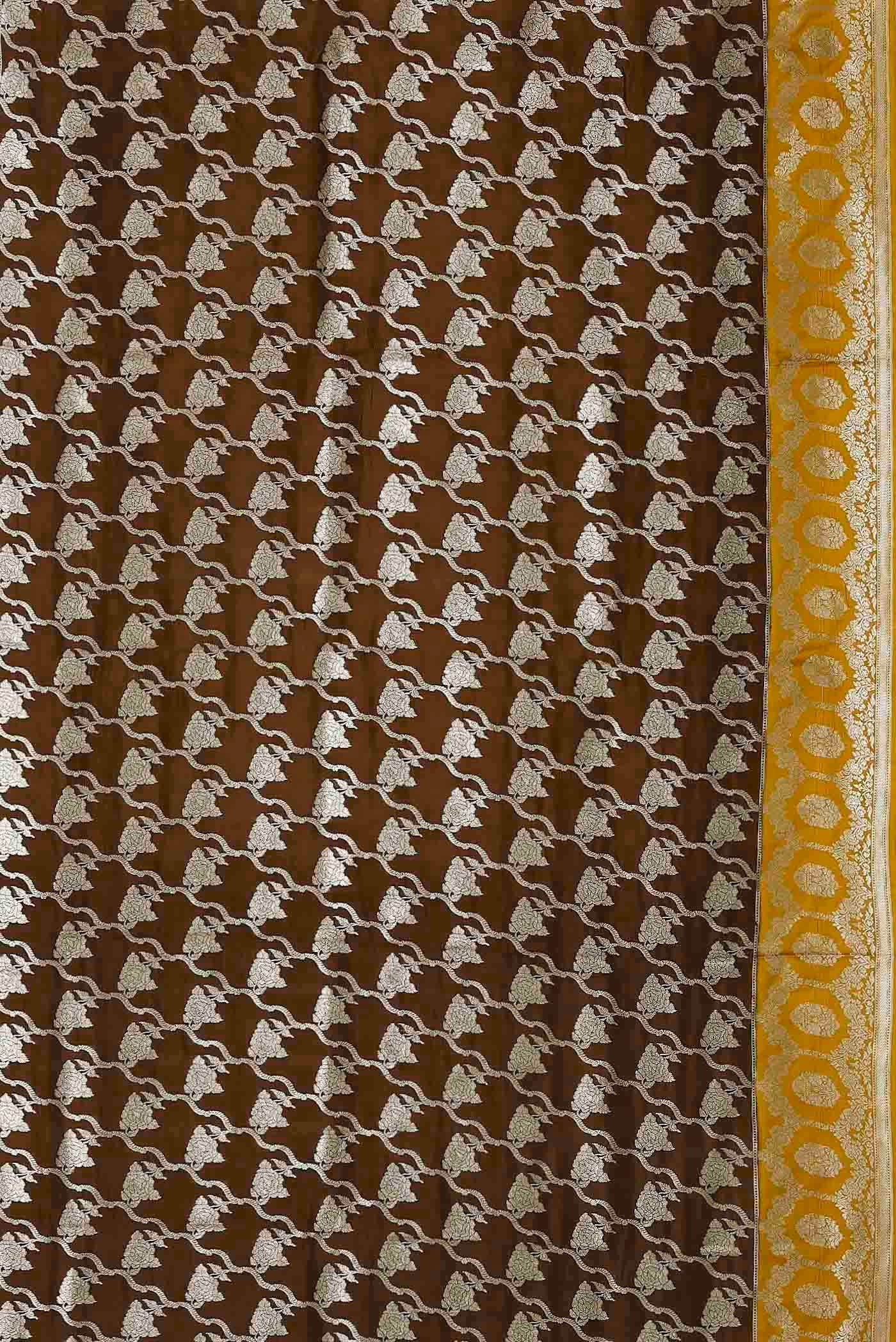 Brown Banarasi Tussar Georgette Saree