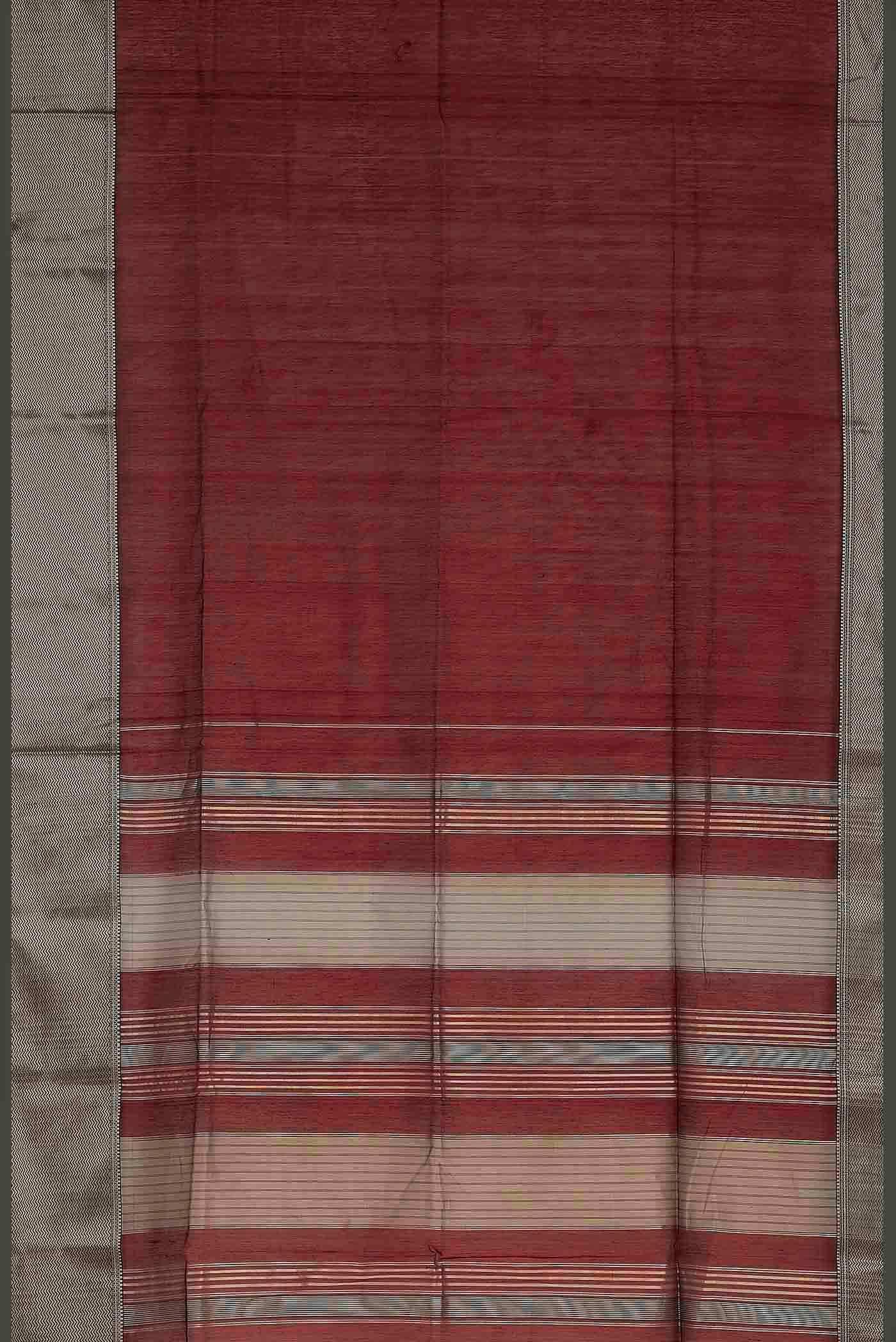 Brown Maheshwari Silk Cotton Saree