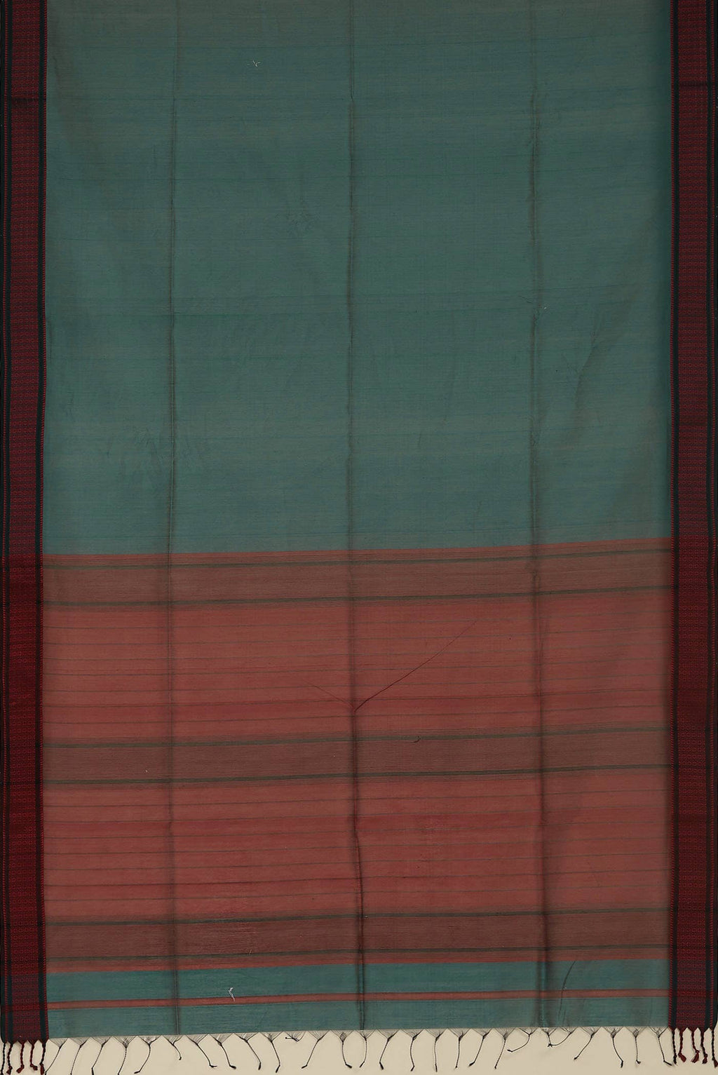 Teal Maheshwari Silk Cotton Saree