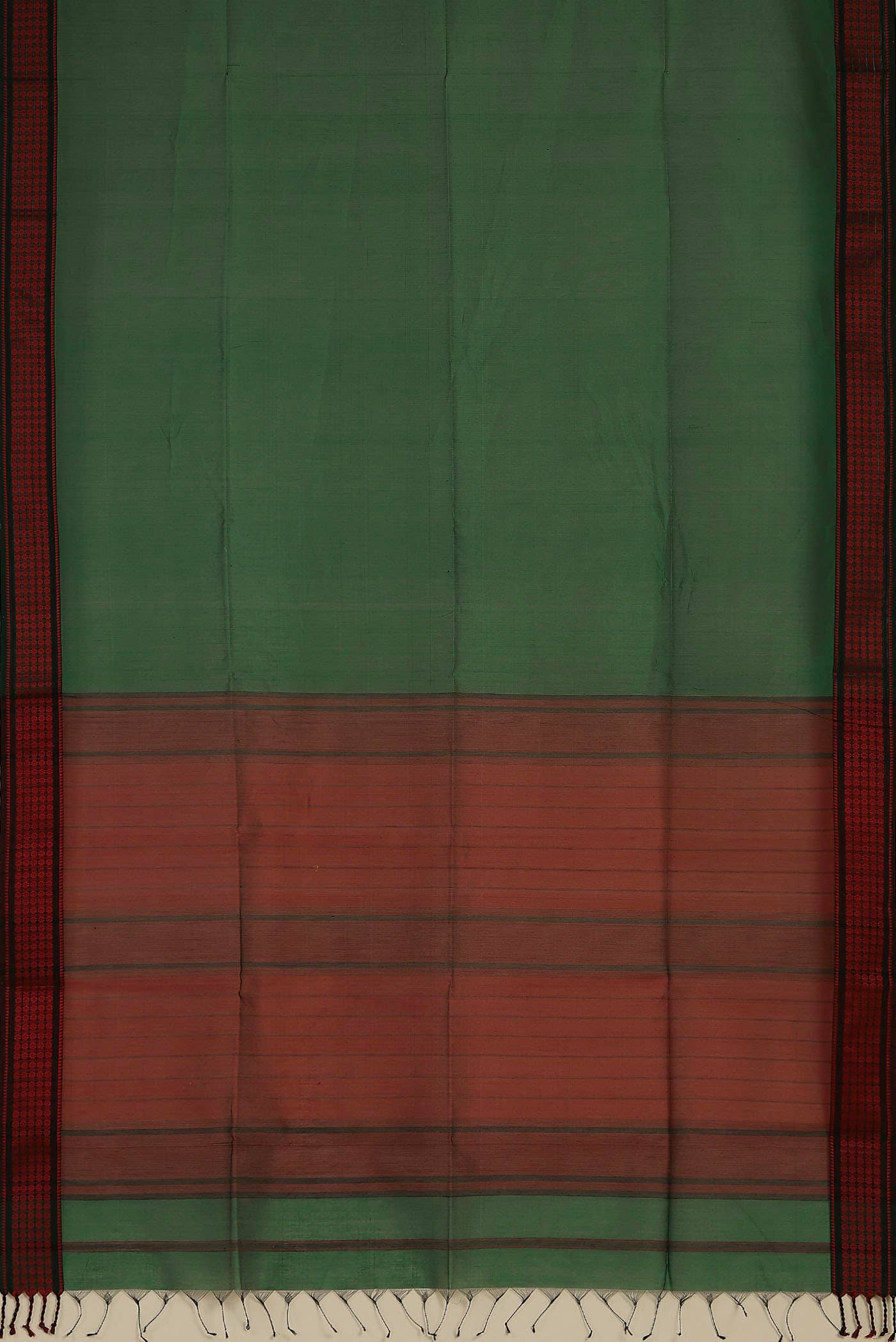 Green Maheshwari Silk Cotton Saree