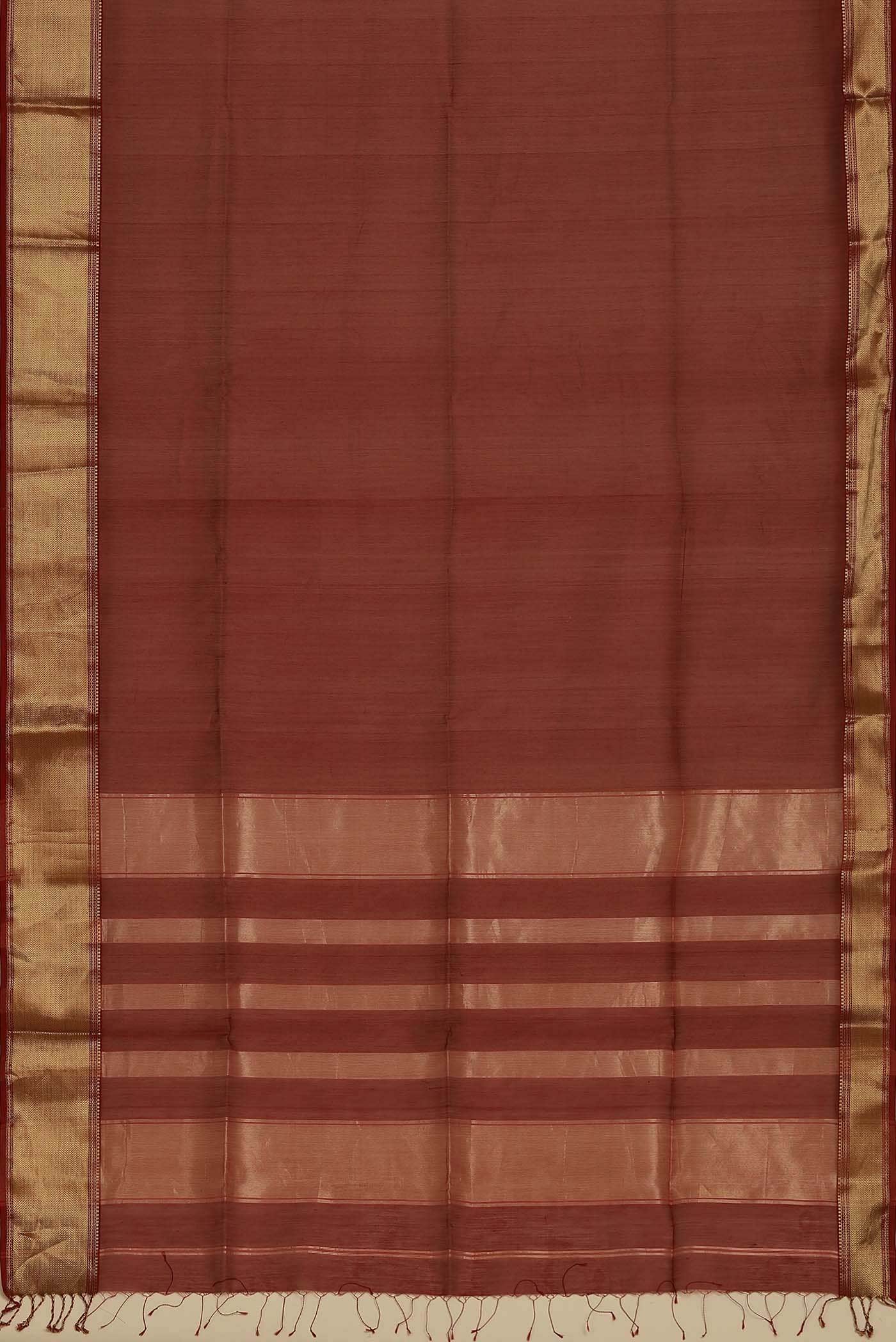 Maroon Maheshwari Silk Cotton Saree