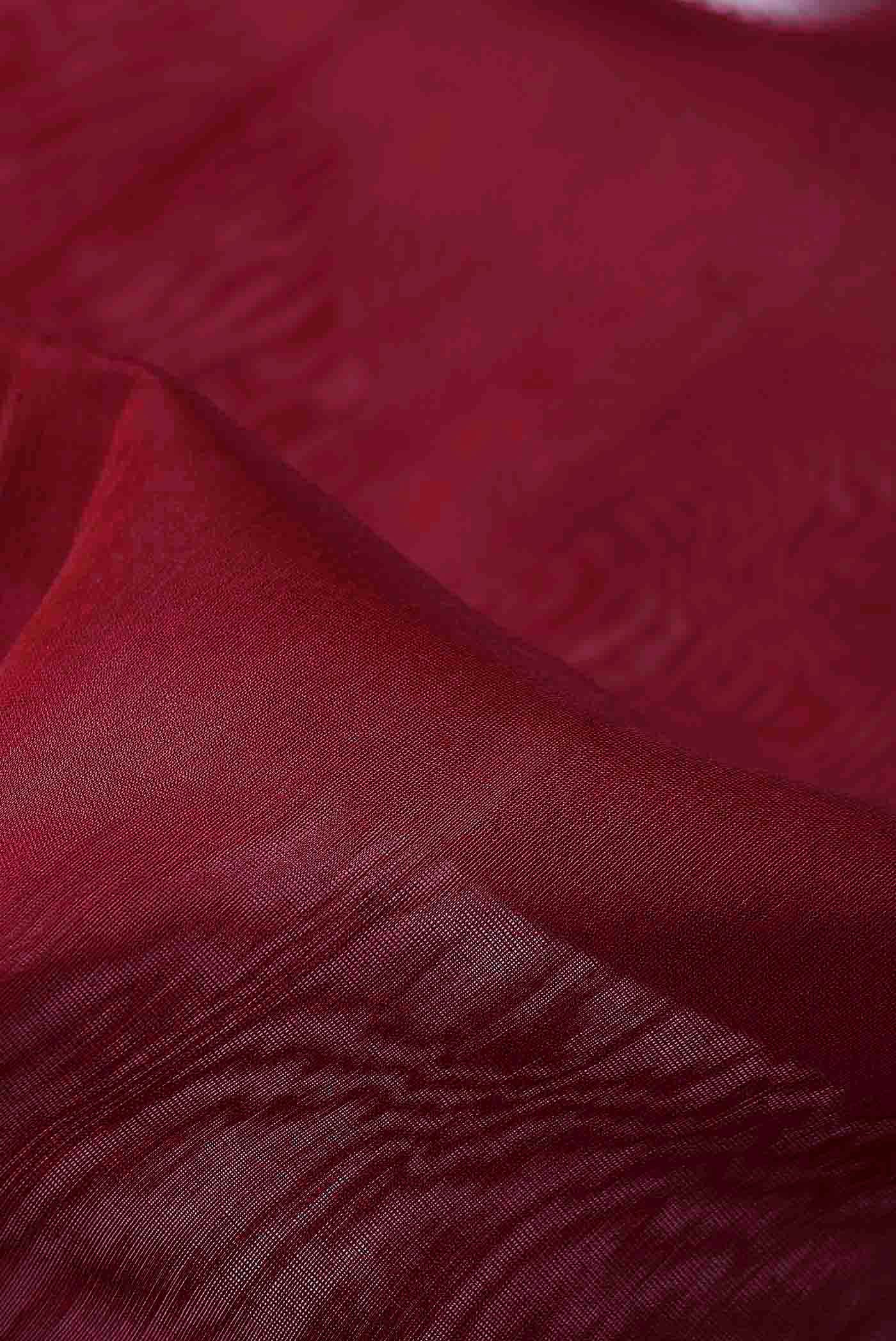 Red Maheshwari Silk Cotton Saree