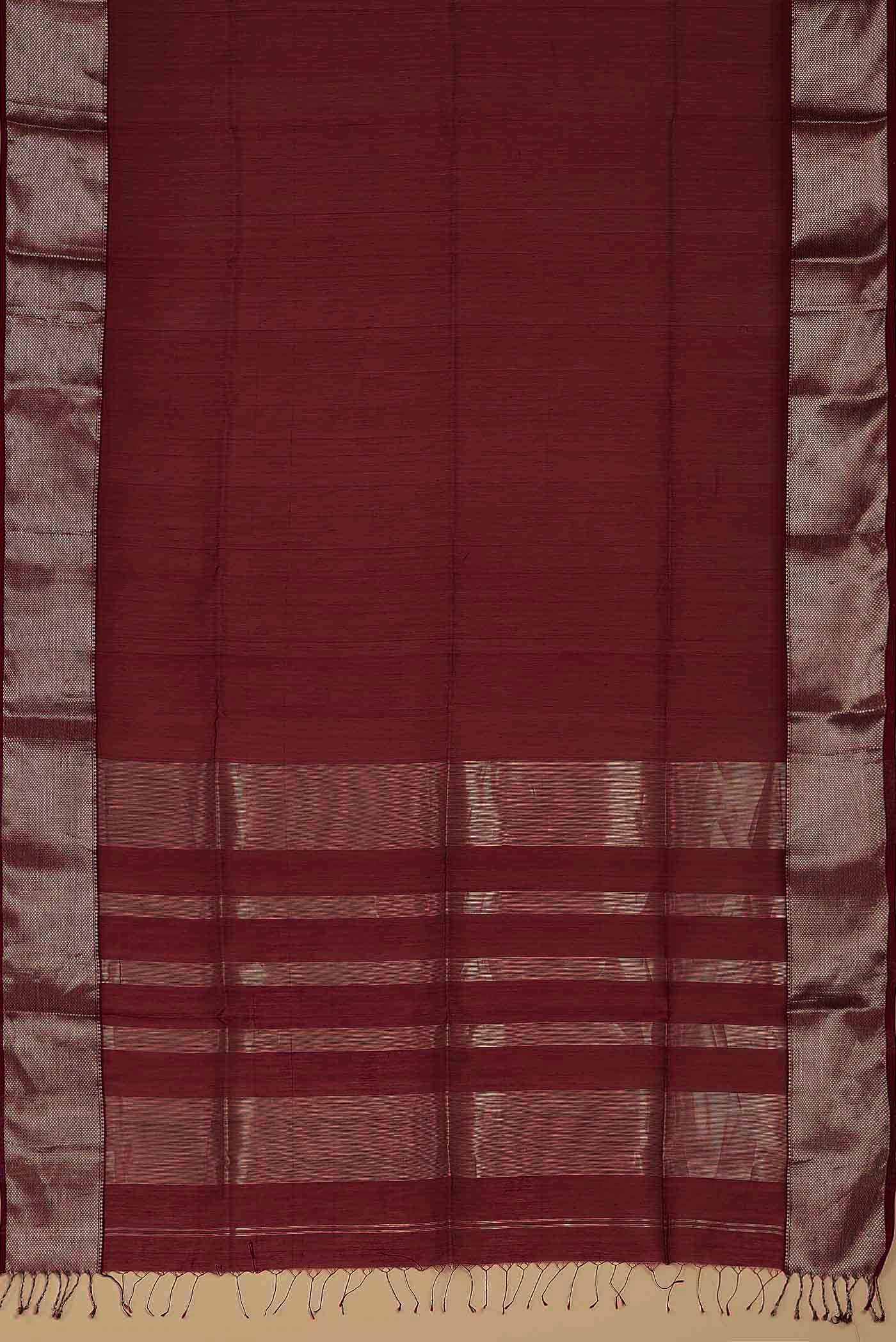 Red Maheshwari Silk Cotton Saree