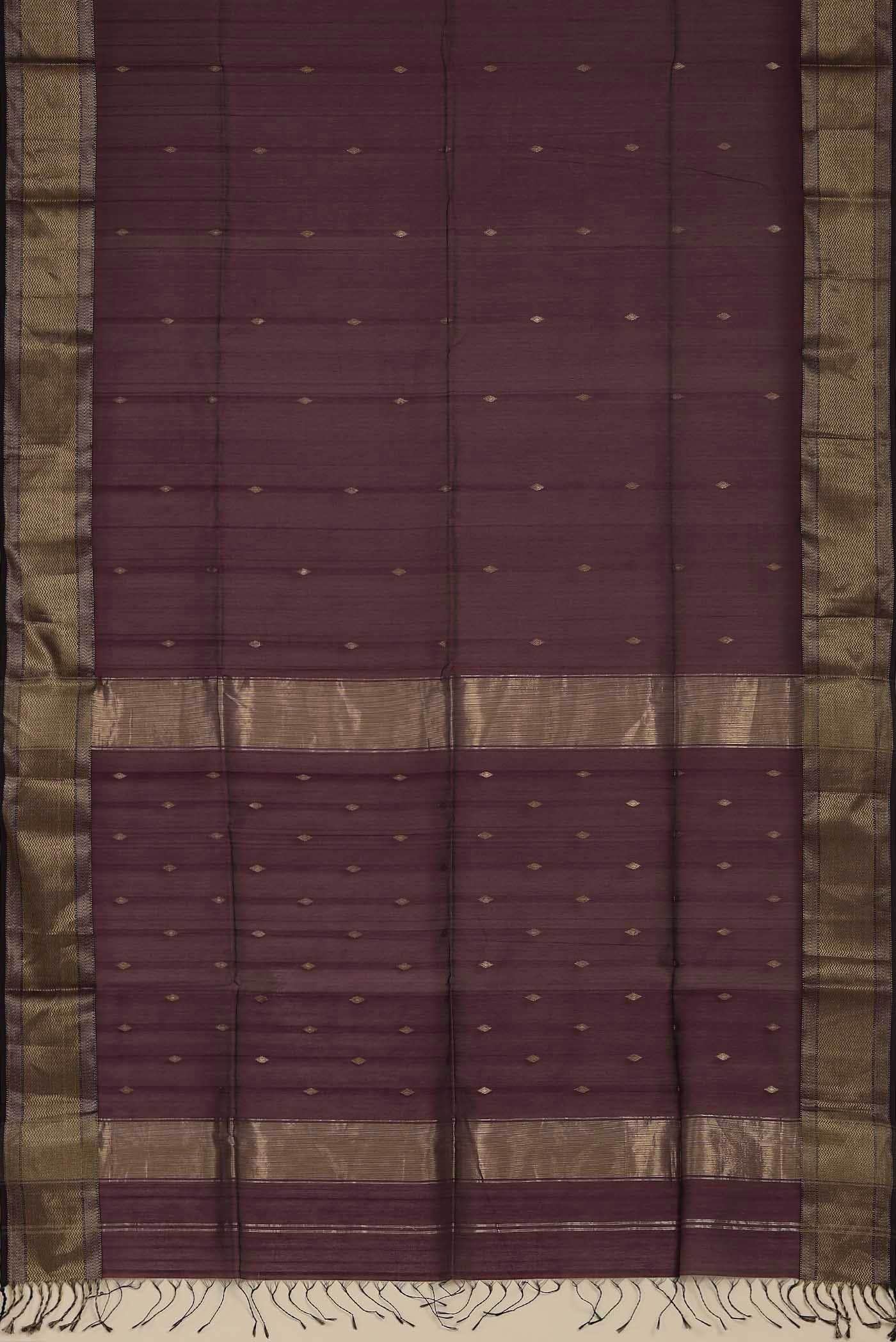Maroon Maheshwari Silk Cotton Saree