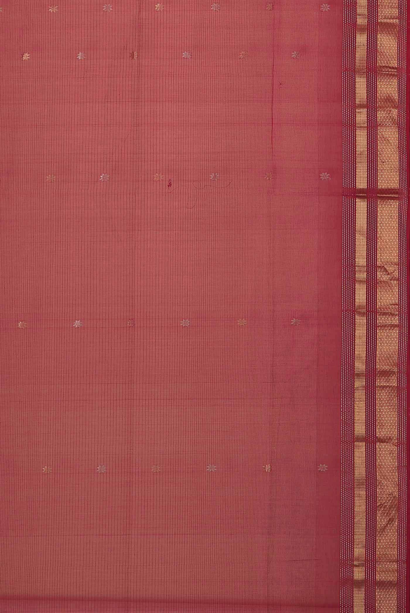 Red Maheshwari Silk Cotton Saree