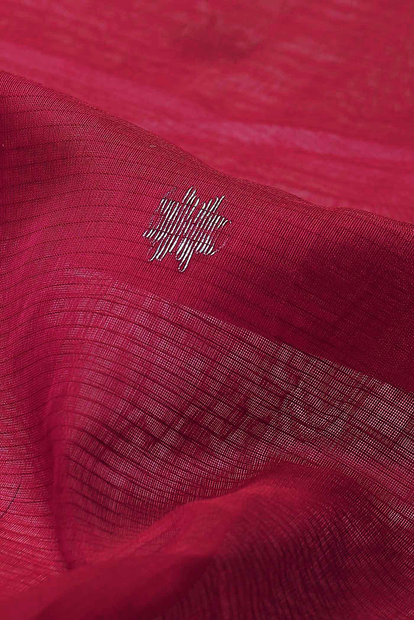 Red Maheshwari Silk Cotton Saree