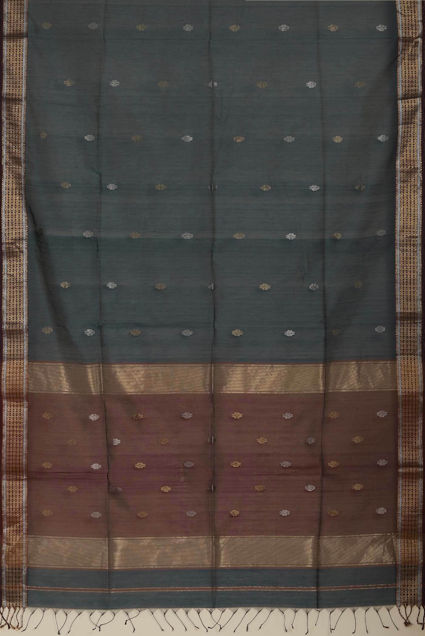 Blue Maheshwari Silk Cotton Saree