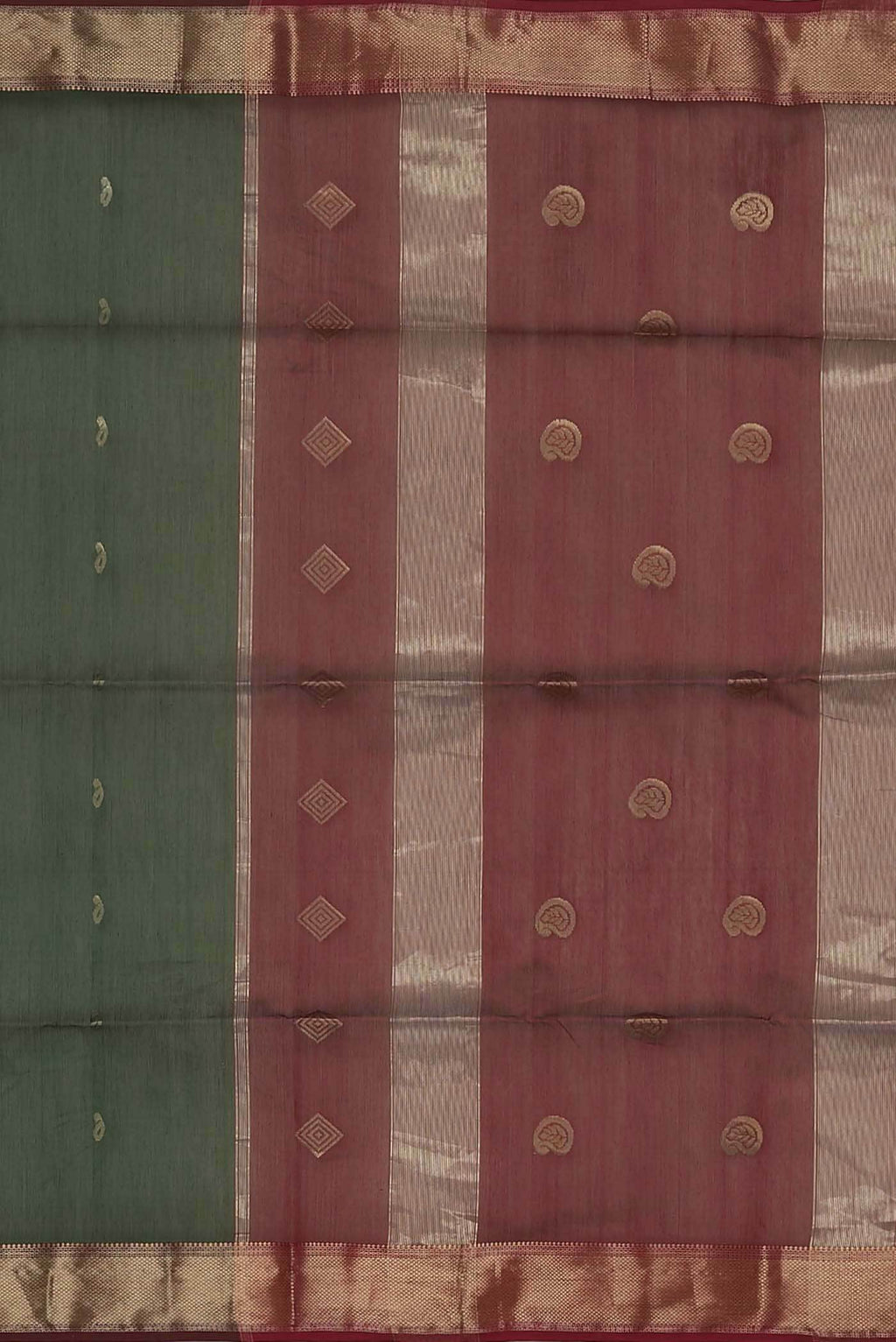 Green Maheshwari Silk Cotton Saree