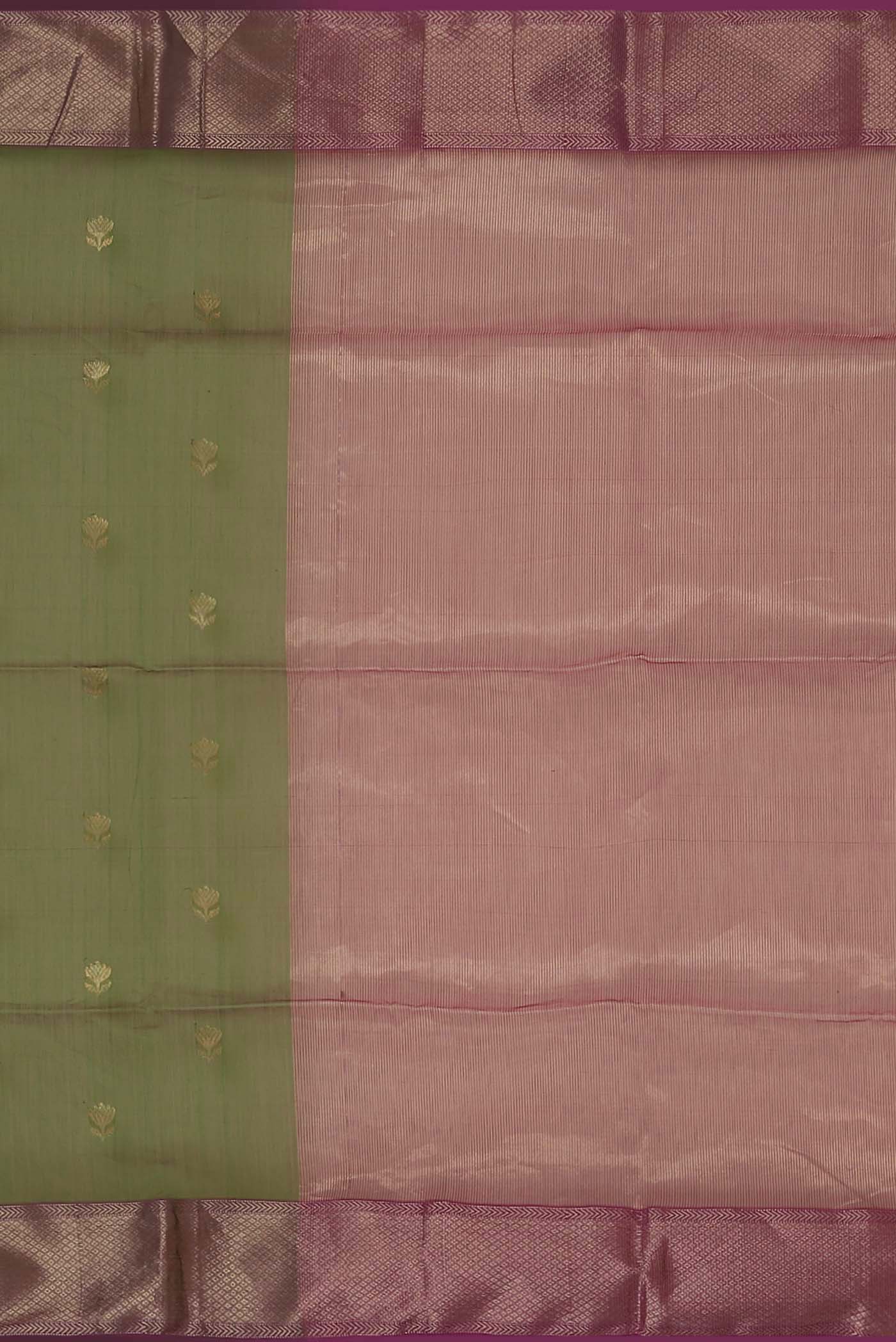 Green Maheshwari Silk Cotton Saree