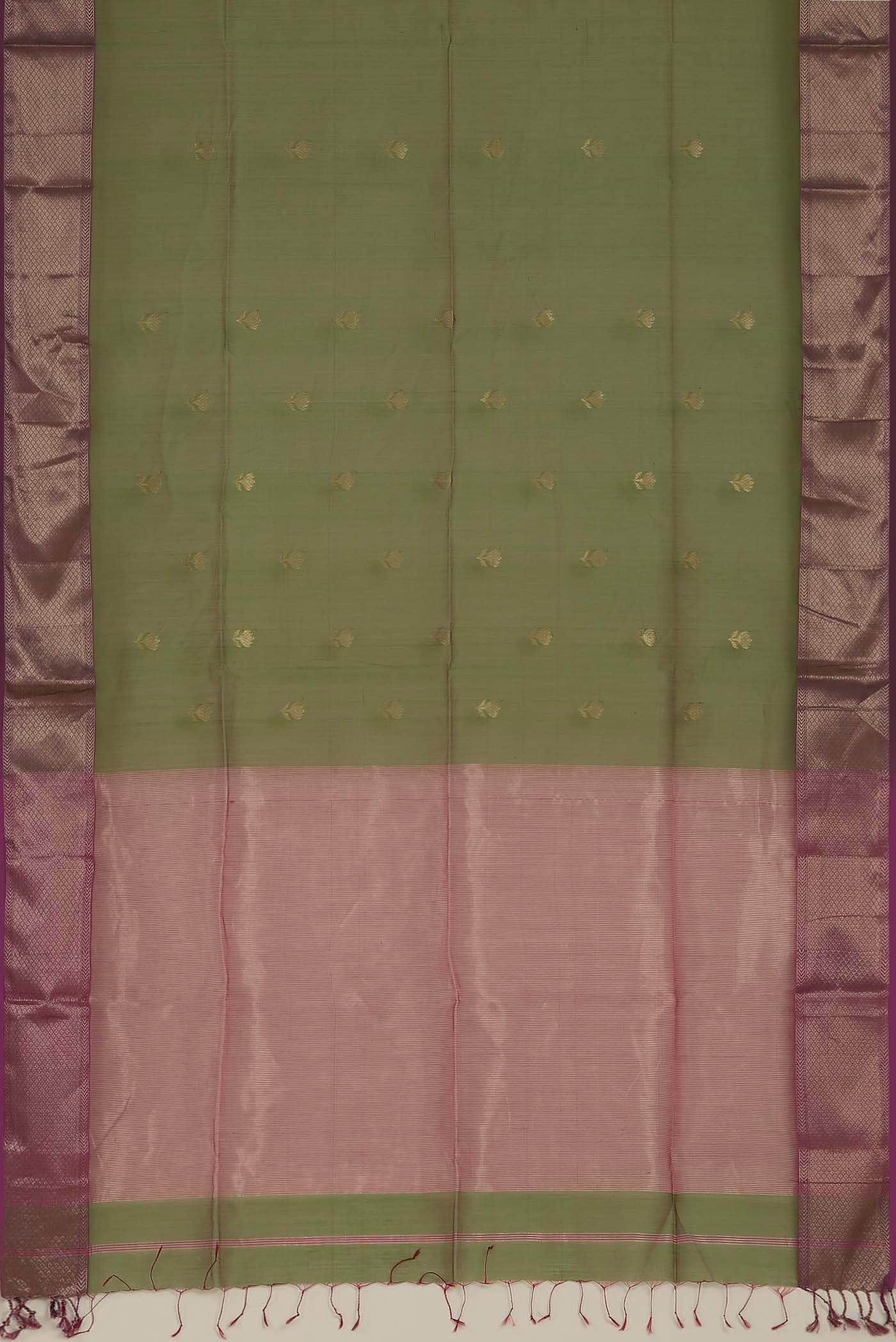 Green Maheshwari Silk Cotton Saree