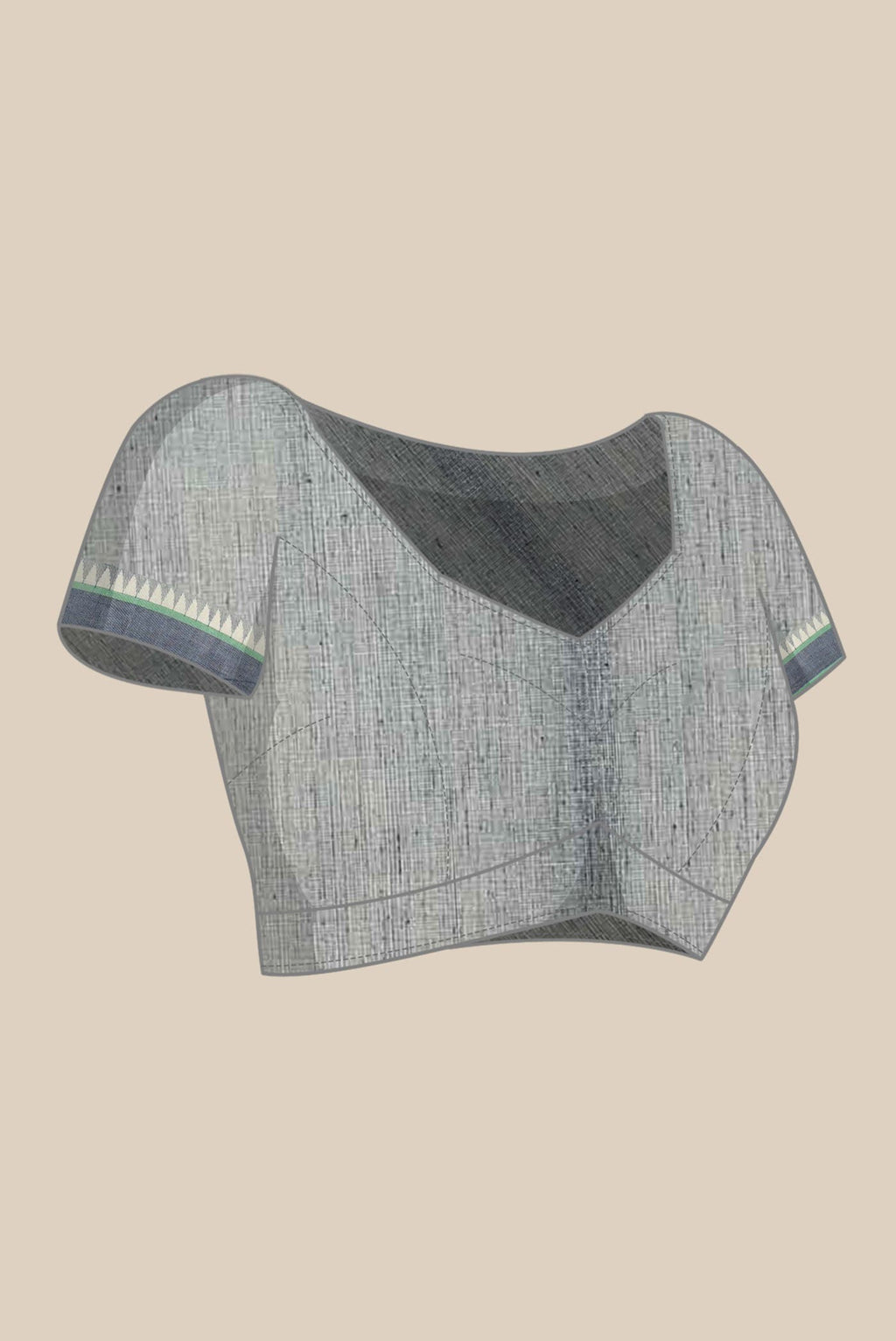 Blue Grey Mangalagiri Cotton Saree