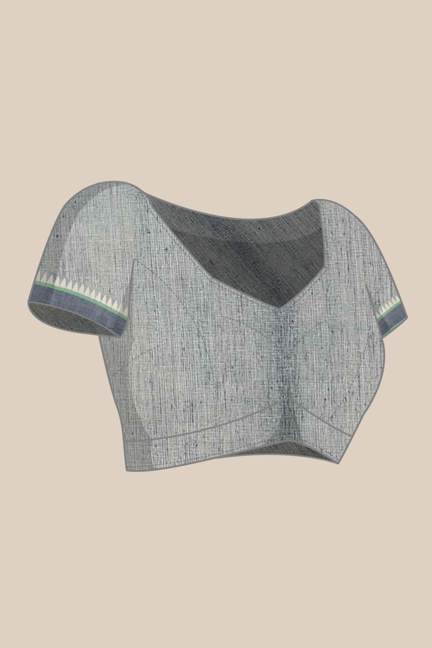 Blue Grey Mangalagiri Cotton Saree