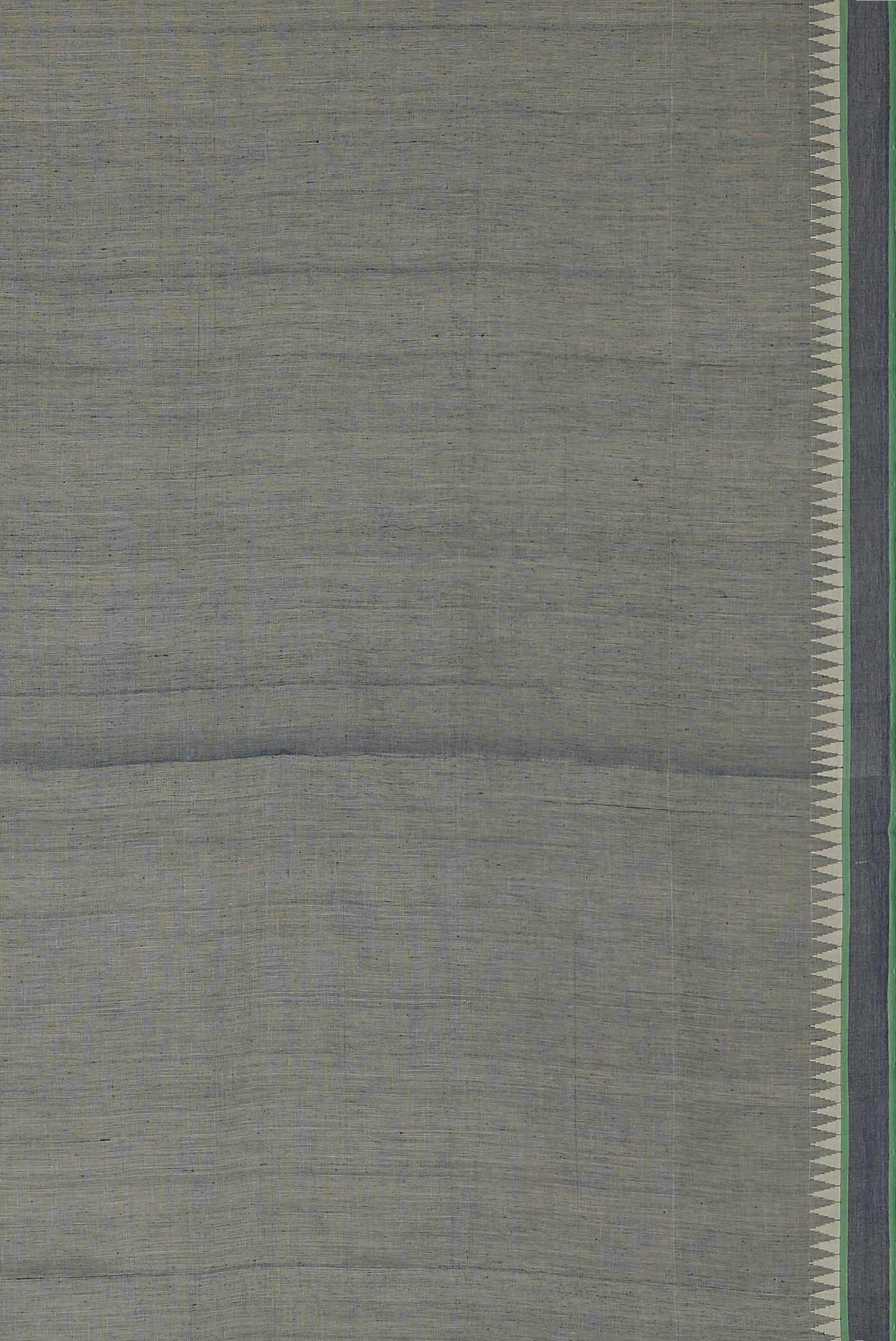 Blue Grey Mangalagiri Cotton Saree