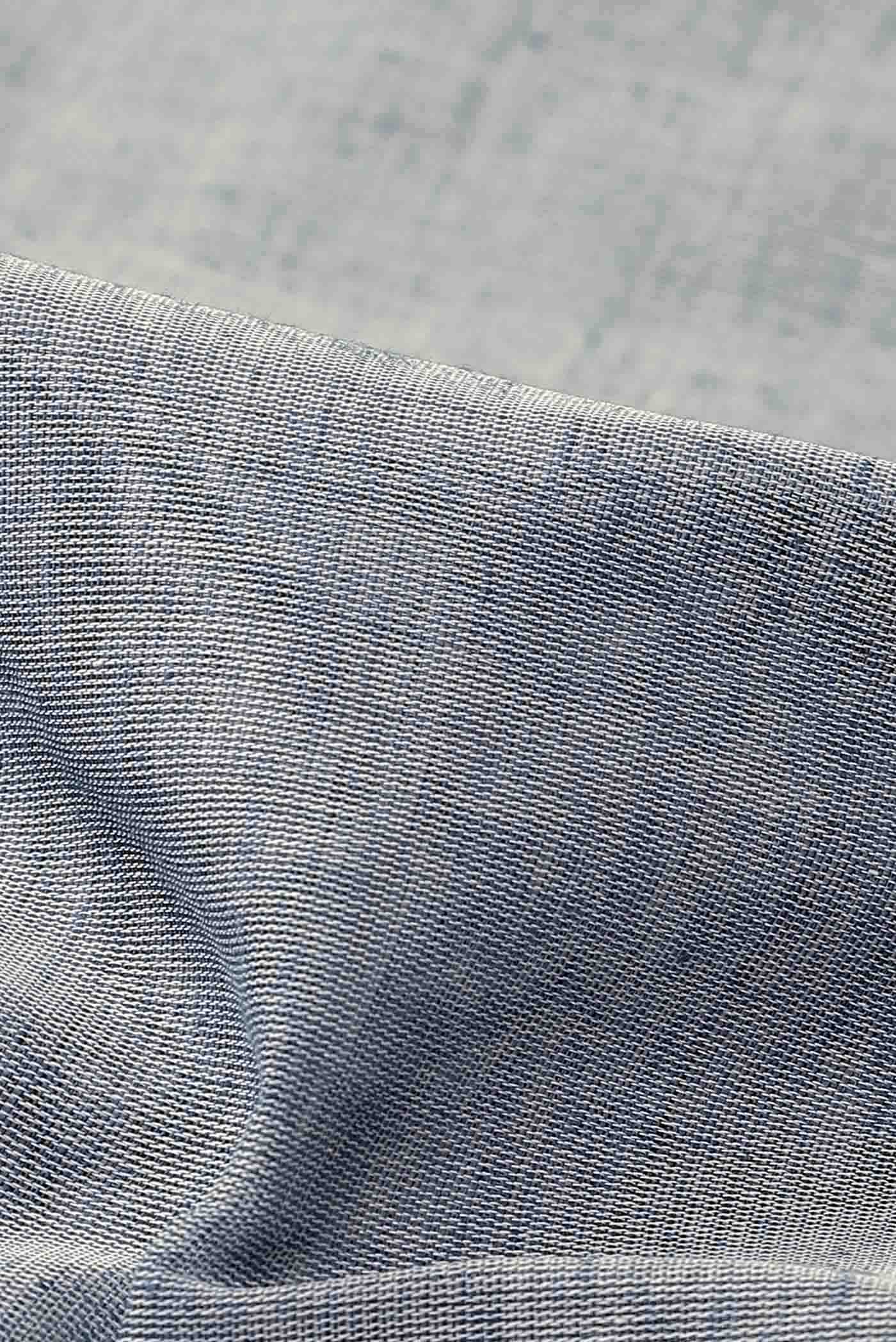 Blue Grey Mangalagiri Cotton Saree
