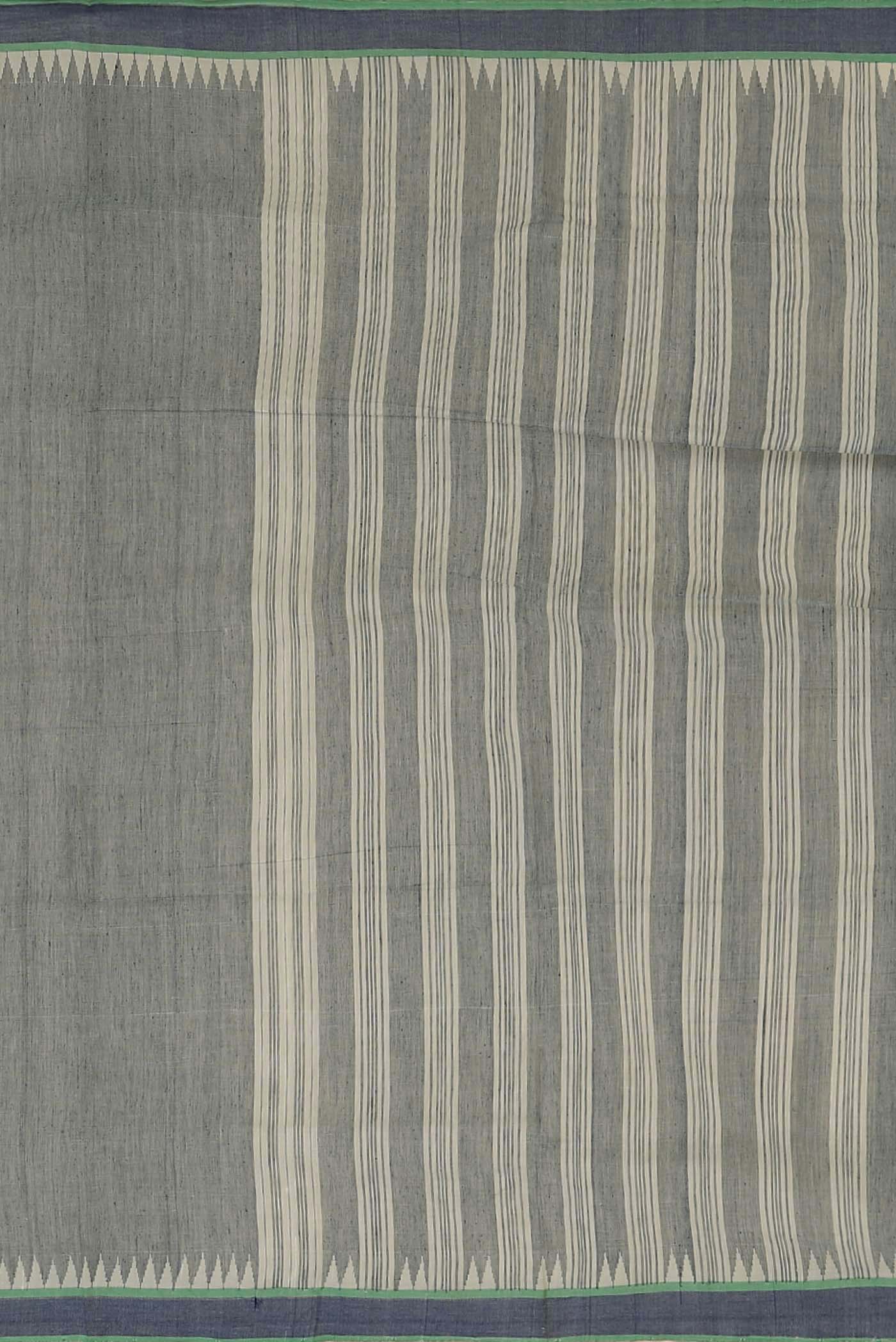 Blue Grey Mangalagiri Cotton Saree