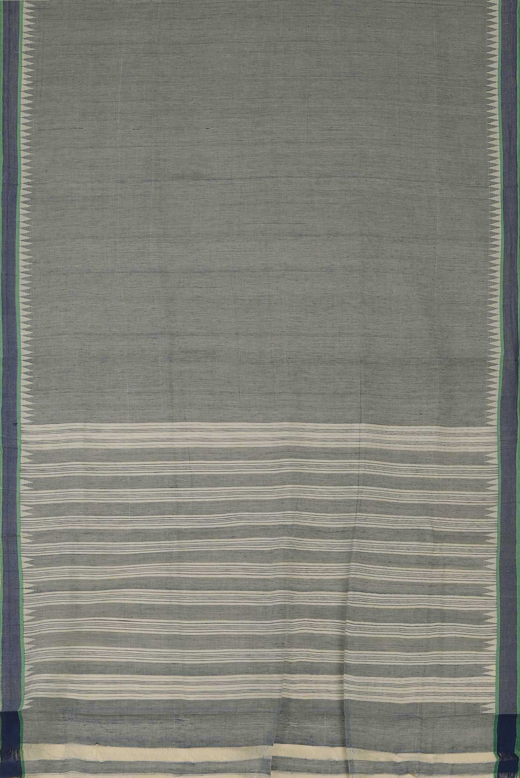 Blue Grey Mangalagiri Cotton Saree