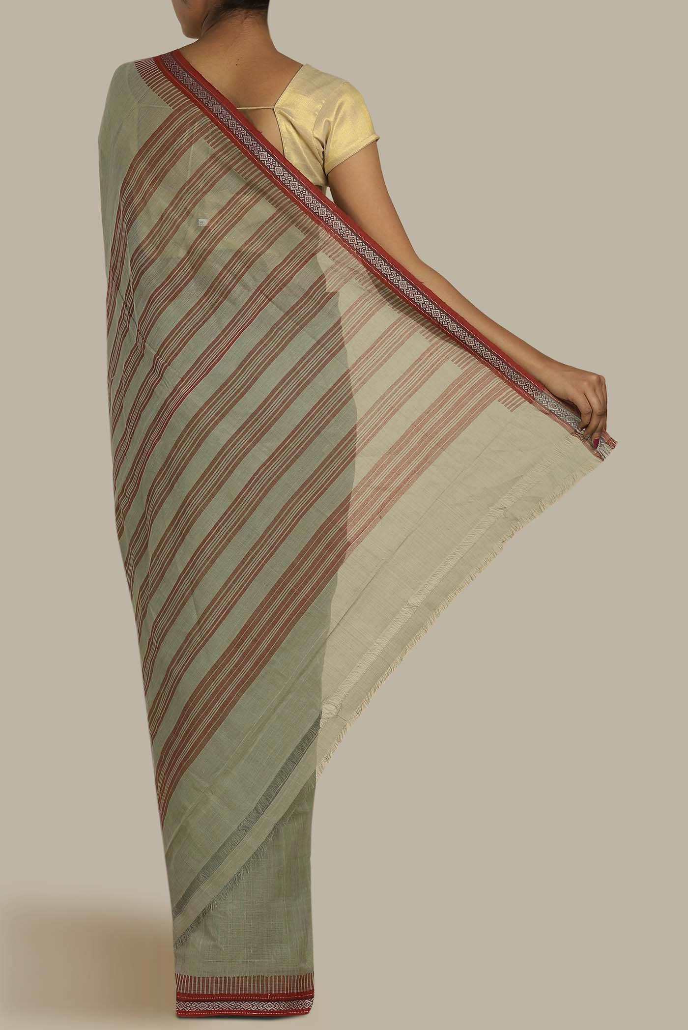 Sage Green Mangalagiri Cotton Saree