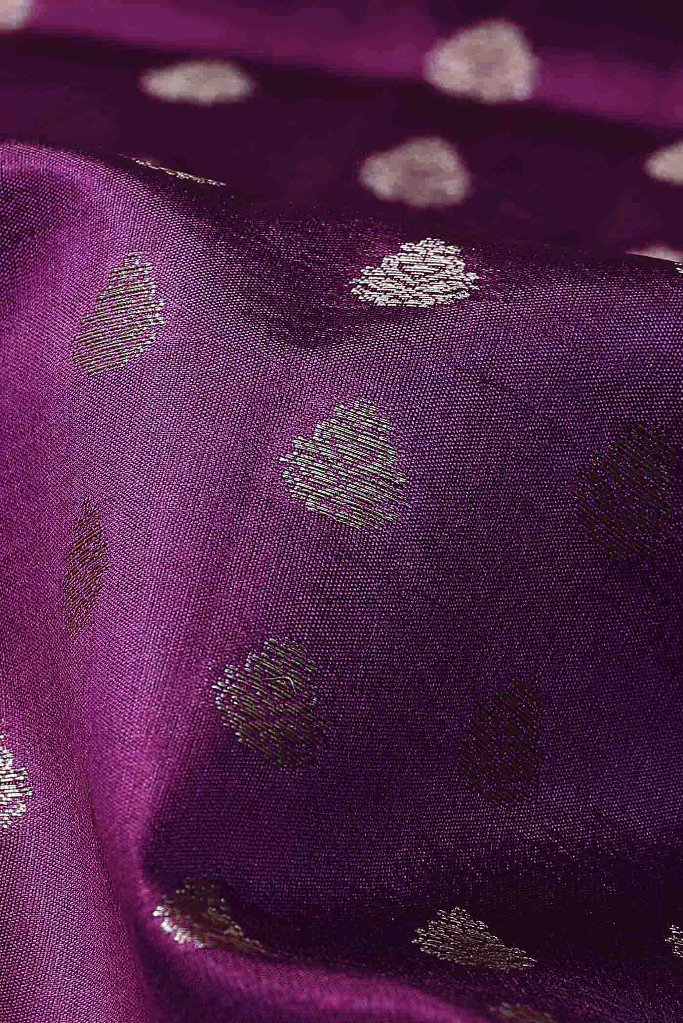 Purple Banarasi Raw Silk Saree