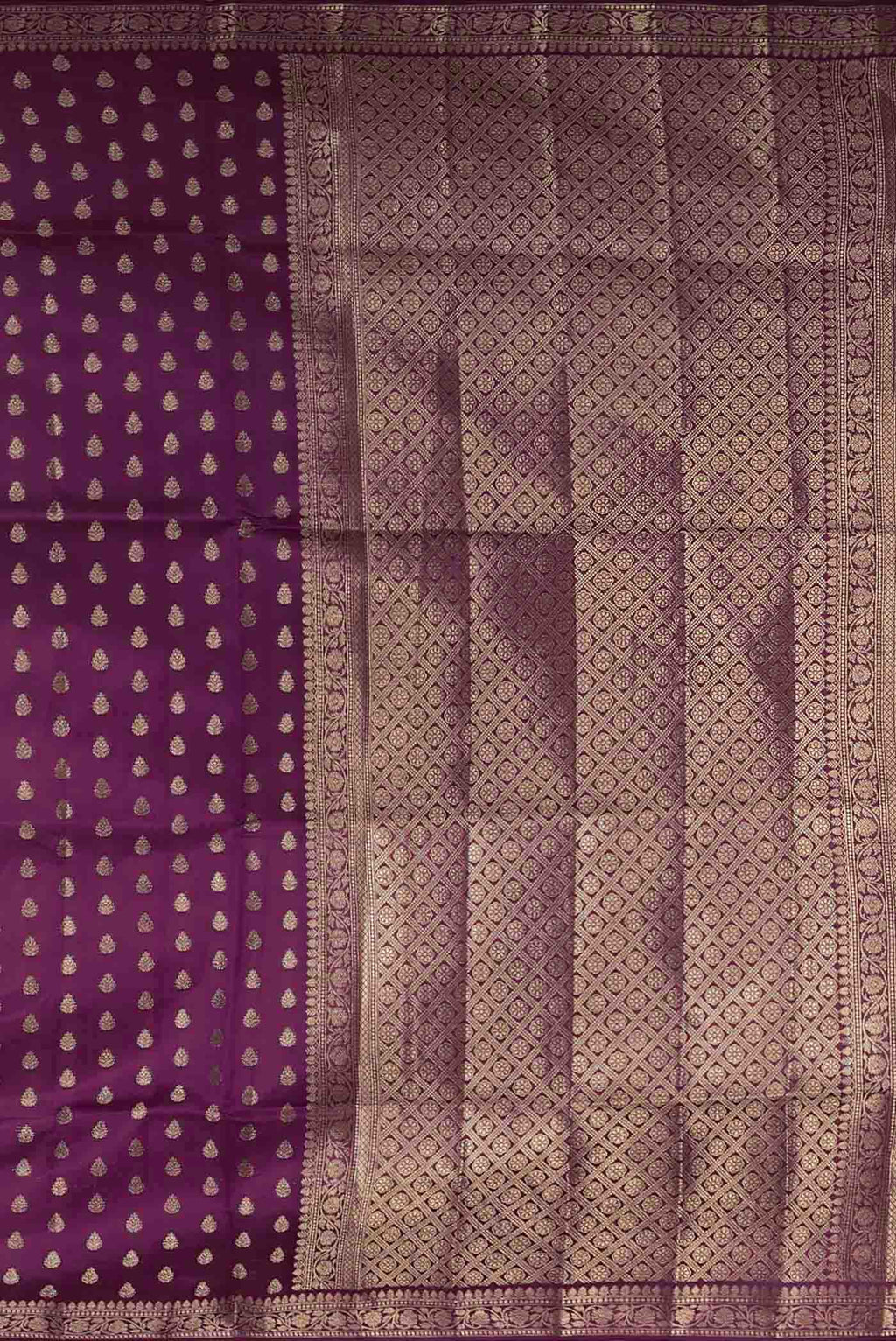 Purple Banarasi Raw Silk Saree