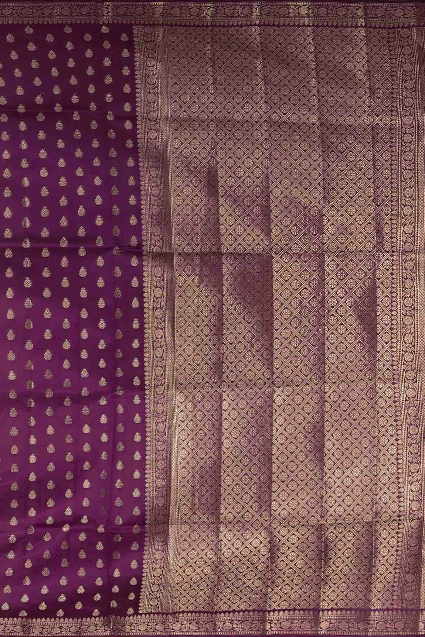 Purple Banarasi Raw Silk Saree