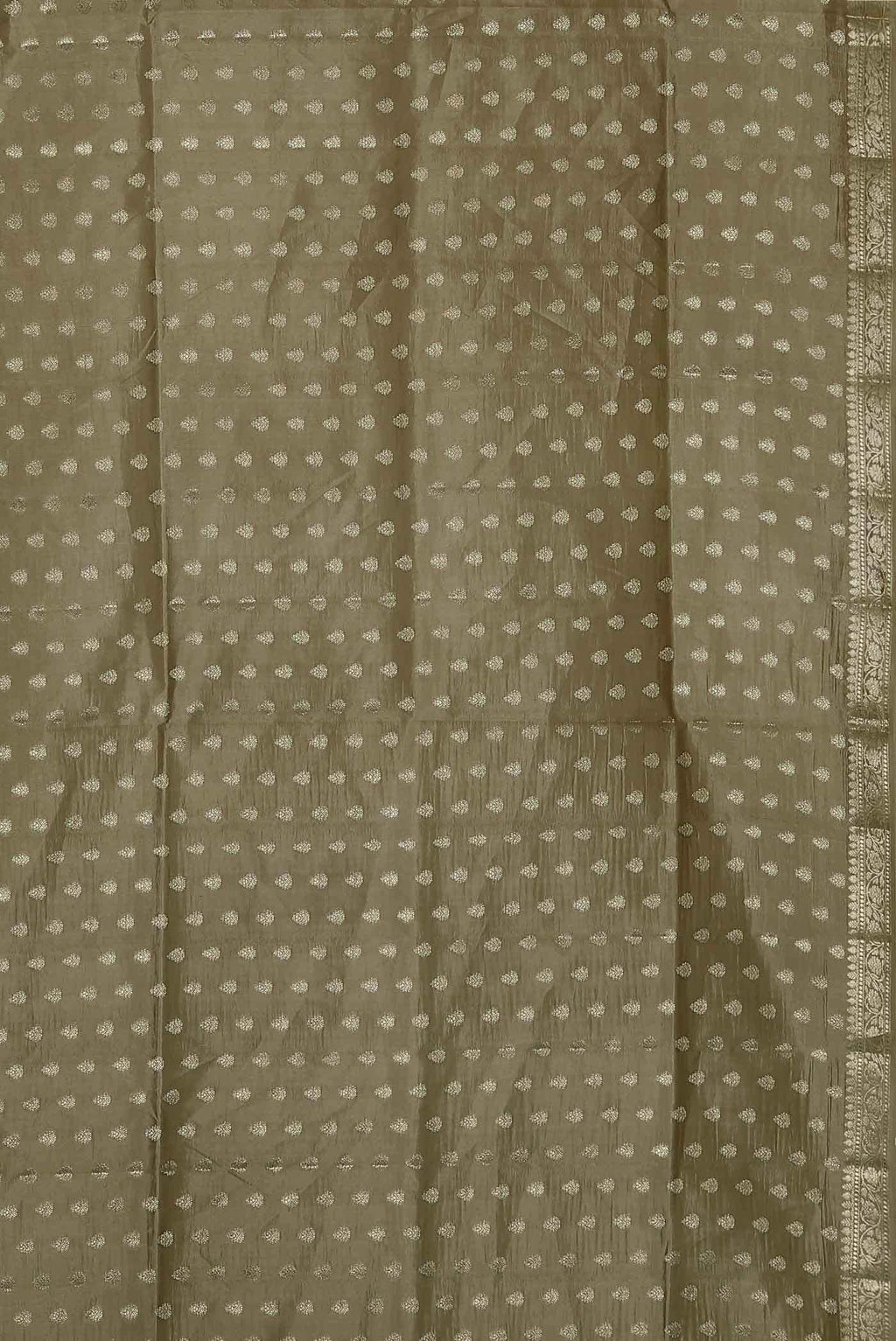 Dark Beige Banarasi Raw Silk Saree